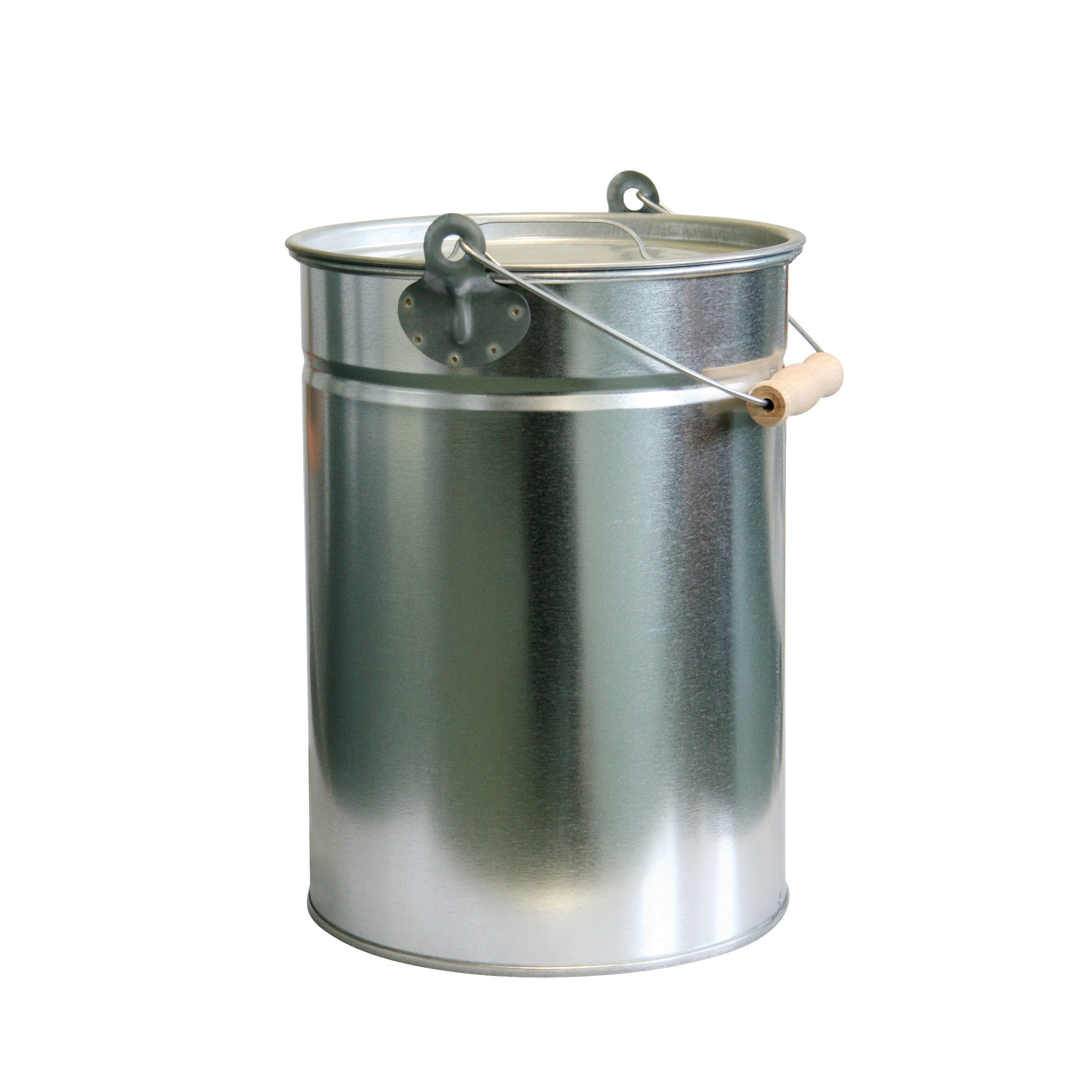 Ascheeimer / Kohleeimer mit Deckel verzinkt 14 Liter
