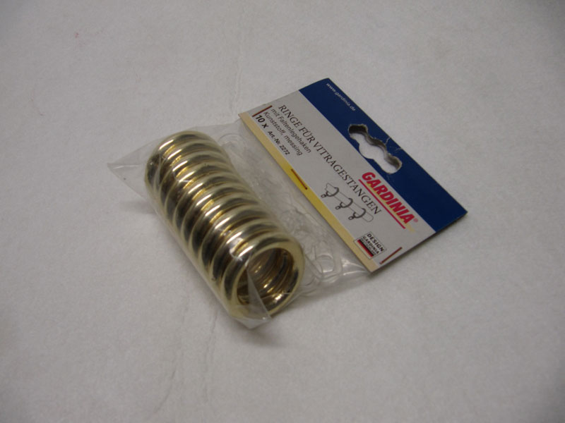 GARDINEN RINGE  10 STK MESSING FÜR VITRAGESTANGE