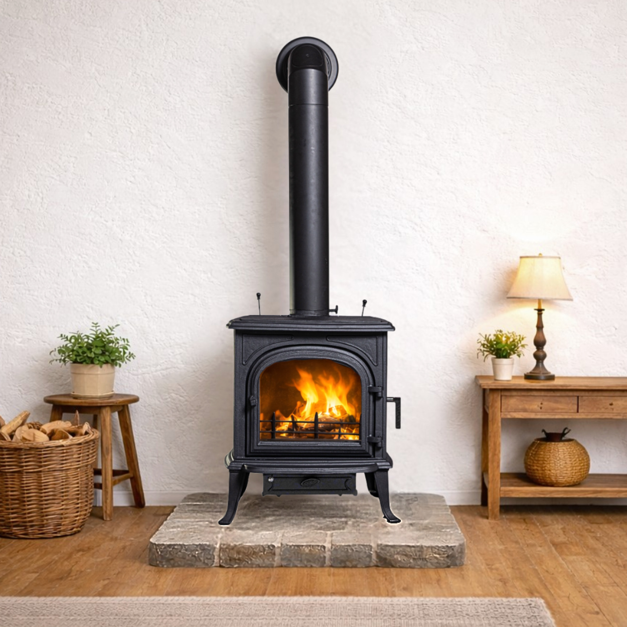 Globe Fire Orion Kaminofen raumluftunabhängig schwarz 7,7 kW