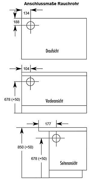 Küchenherd / Kohleherd Wamsler K118 maron Stahlkochfeld Anschluß links