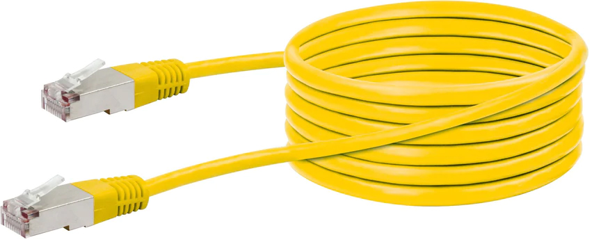 SCHWAIGER® CAT 5e Netzwerkkabel STP gelb 5m