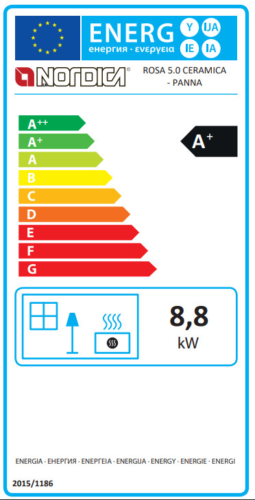 Energielabel Küchenherd La Nordica Rosa 5,0 Ceramica Bordeaux 8,8 kW