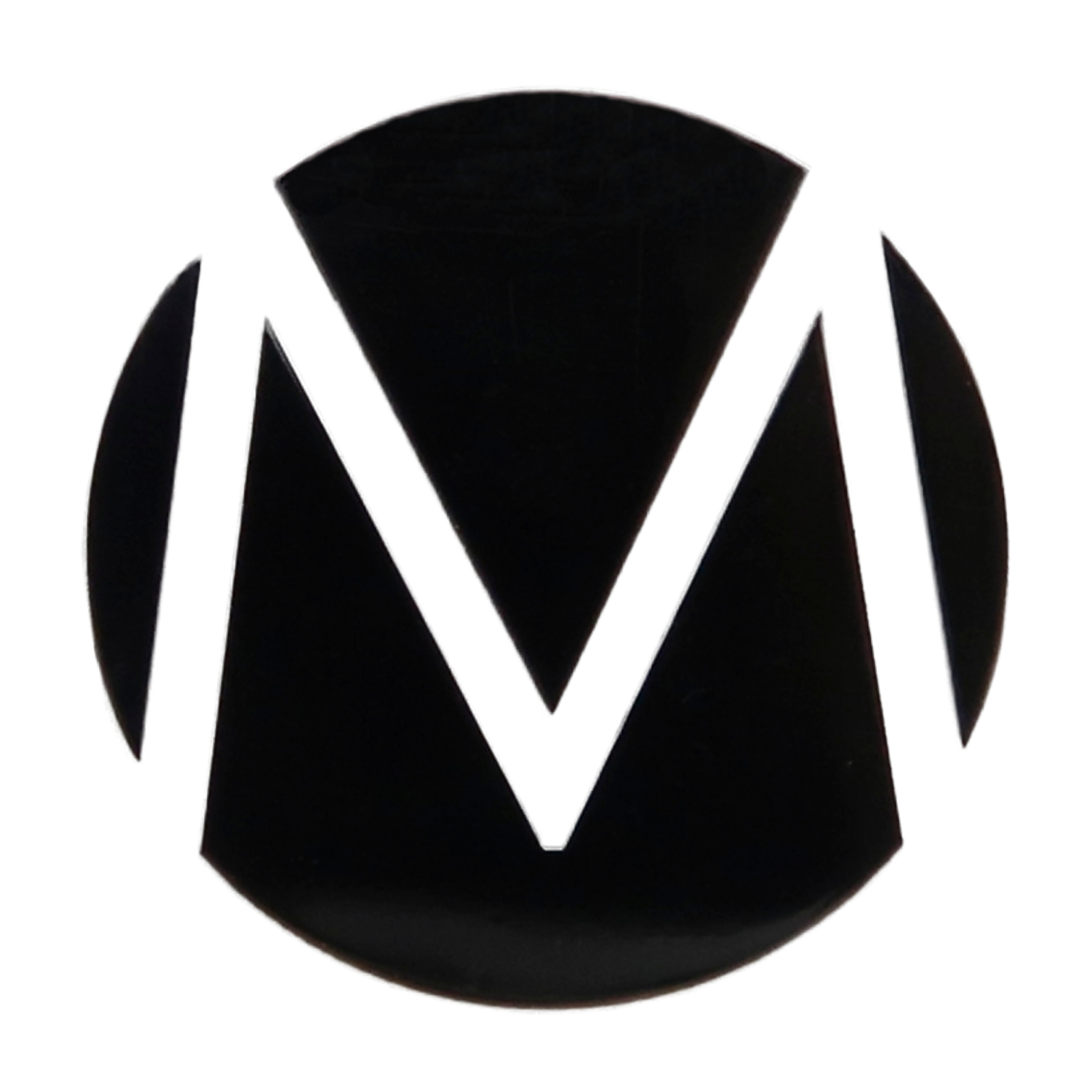 Rolektro Aufkleber, M Logo 2,6 cm rund, Folie, Schwarz für MX2/MX3