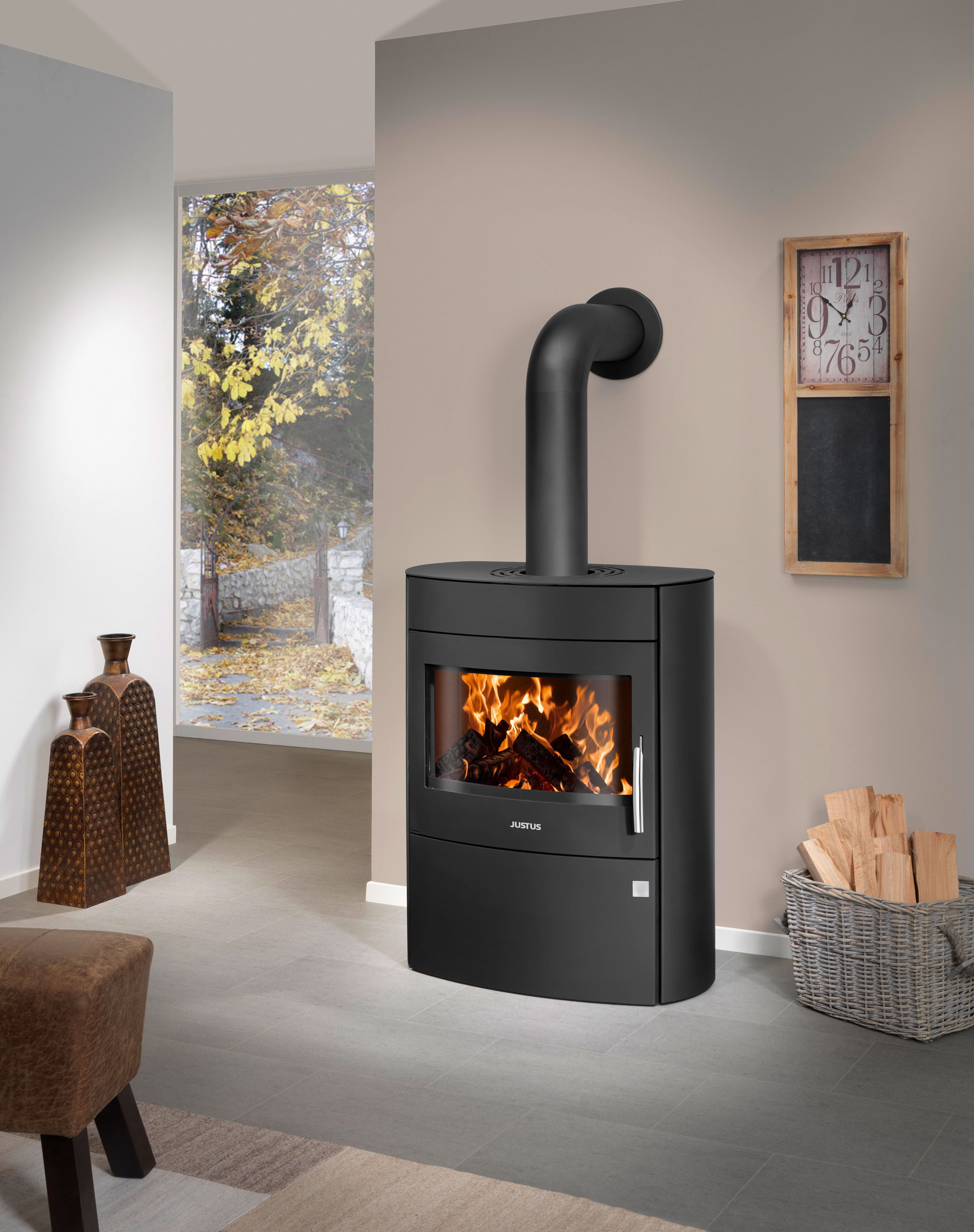 Kaminofen Justus Agero 2.0 raumluftunabhängig Stahl schwarz 7kW