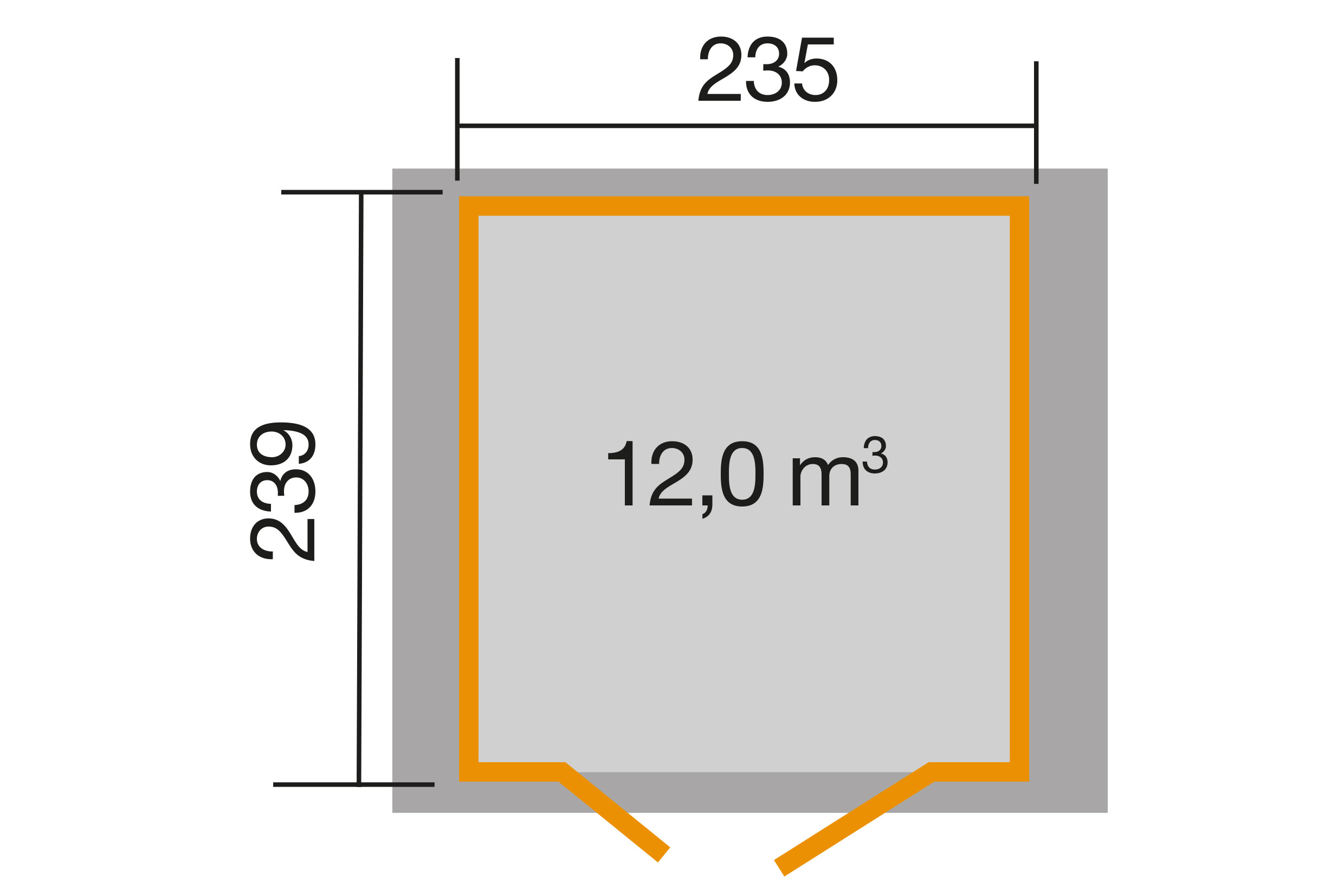 weka Gartenhaus 224 A Gr. 2 anthrazit, 21 mm