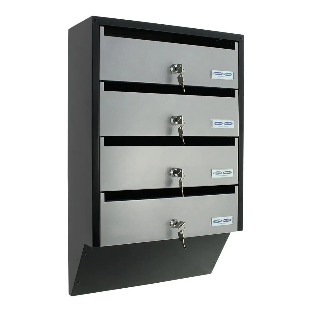 Rottner Briefkastenanlage Depot 4 silber schwarz