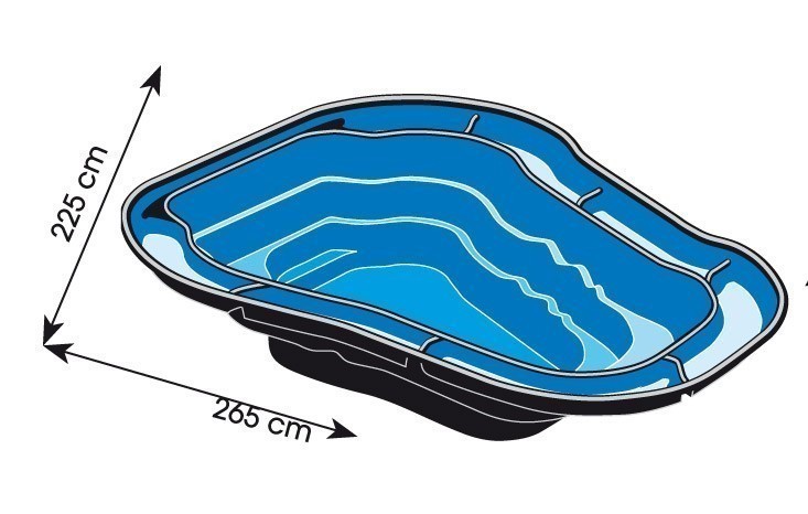 Ubbink Teichbecken Ocean II HDPE 2000 L 265x225cm