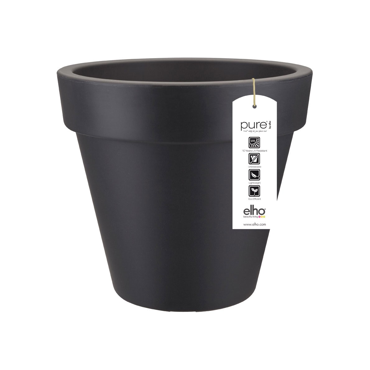 Pflanzgefäß / Pflanztopf elho Pure Round Ø 40cm anthrazit