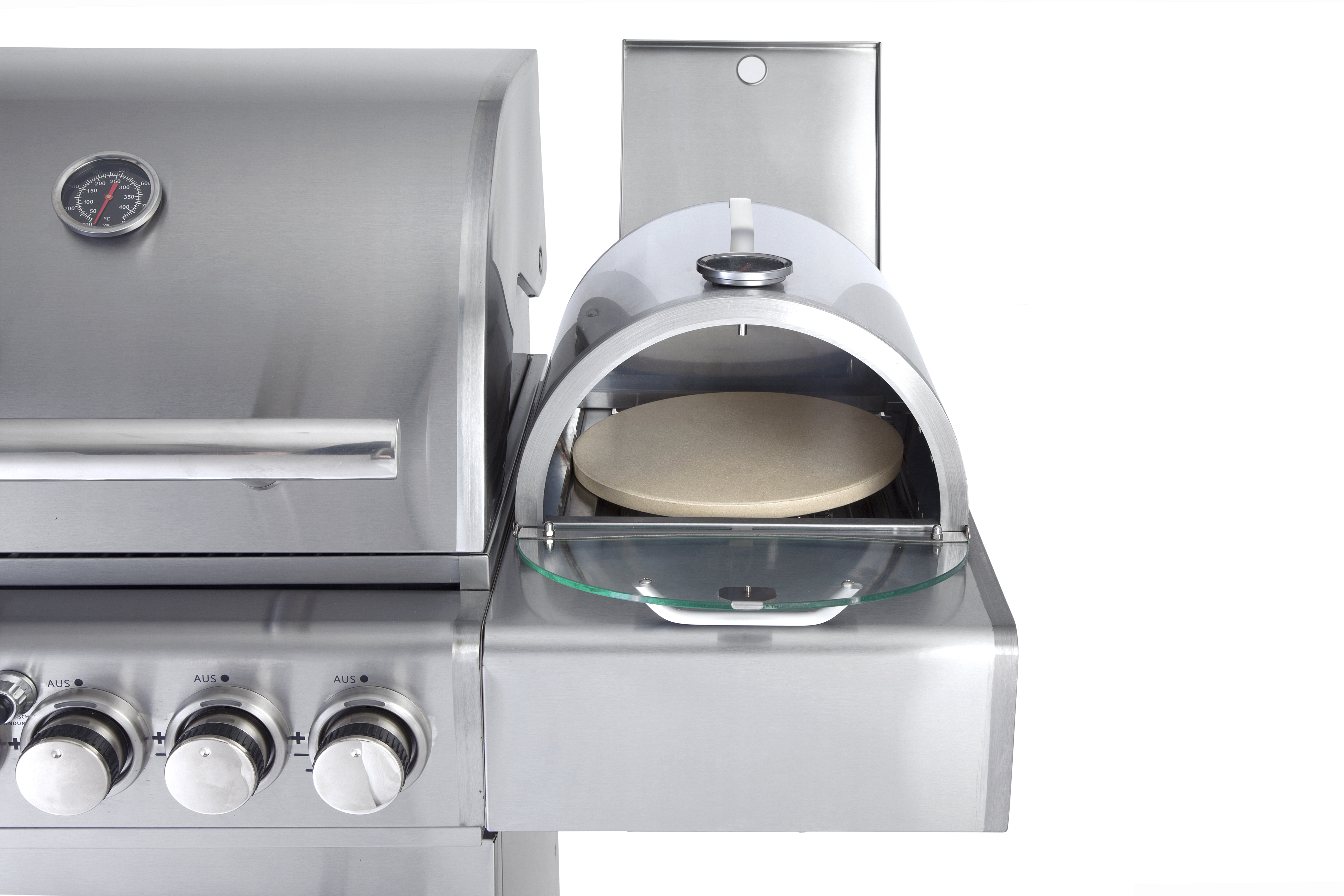 All'Grill® Pizzabox mit Pizzastein Aufsatz für Gasgrill 35x32cm