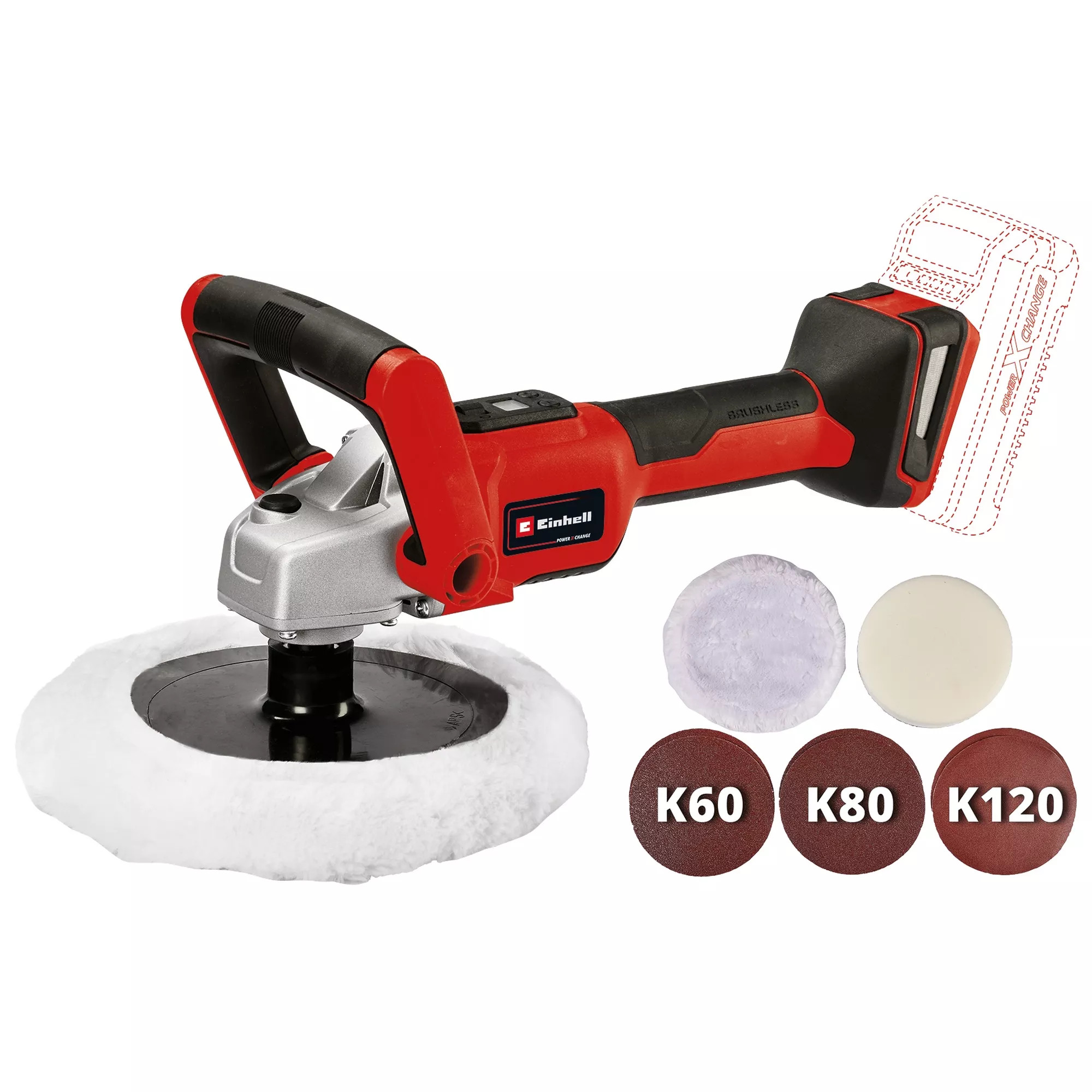 Einhell Akku-Polier-/Schleifmaschine CE-CP 18/180 Li E-Solo