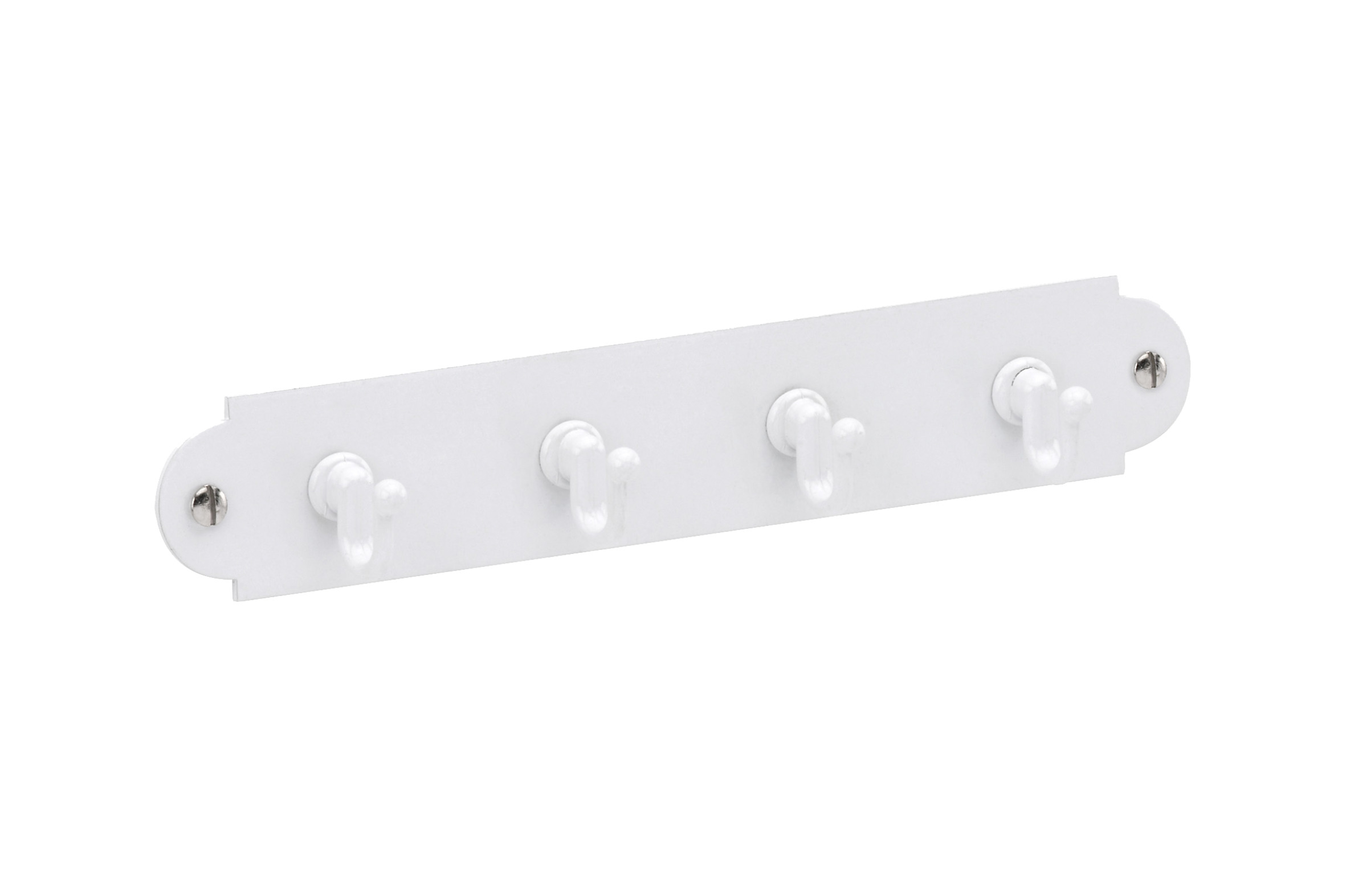 Hakenleiste 145 mm mit 4 Haken, Stahl, weiß, 1 Stück