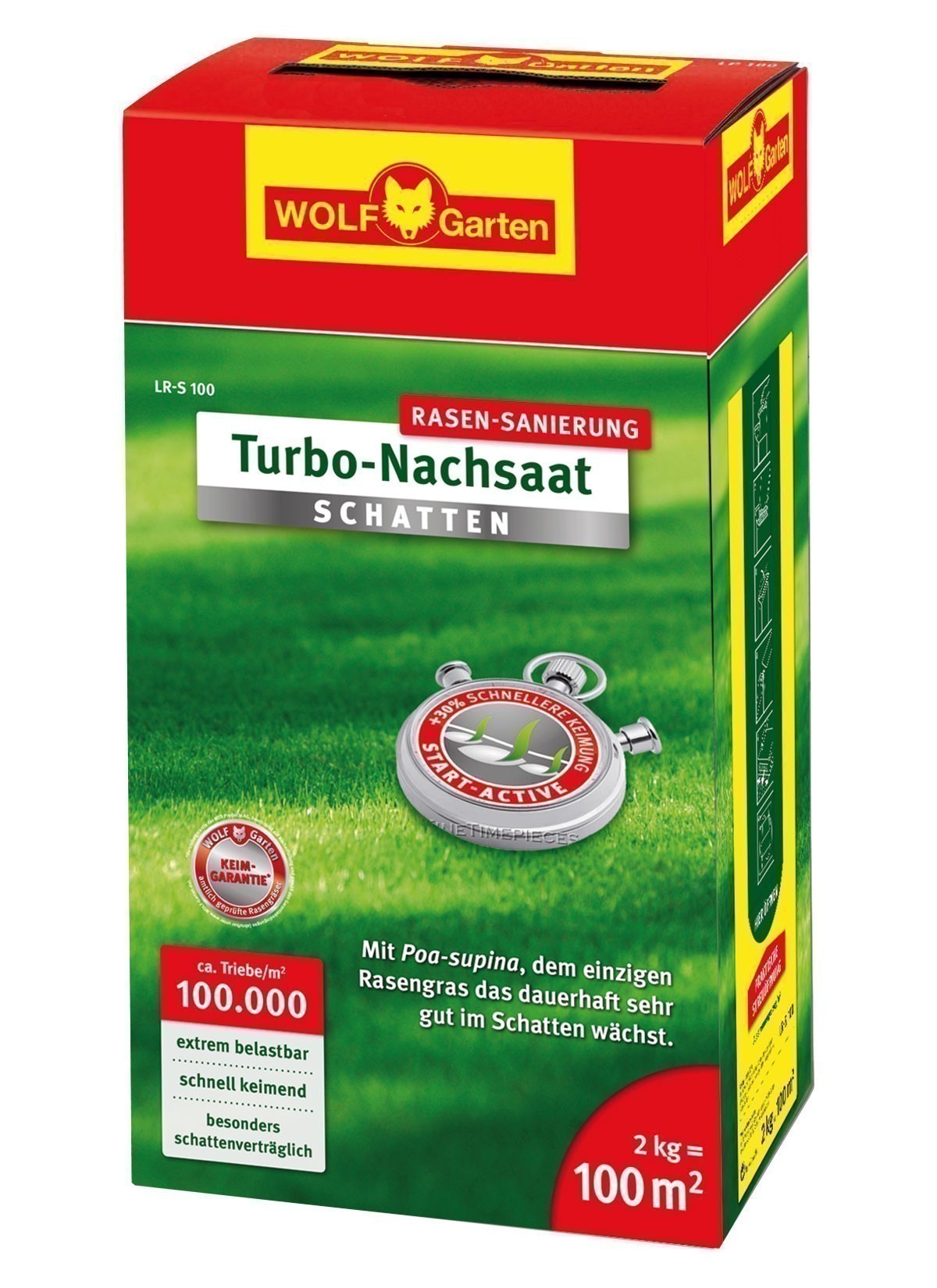 Wolf Garten Turbo Nachsaat Schatten Rasensaatgut L-RS100 für 100m²