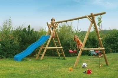 Spielanlage / Doppel Holzschaukel Classic 5.2 Rundholz B430xT190cm
