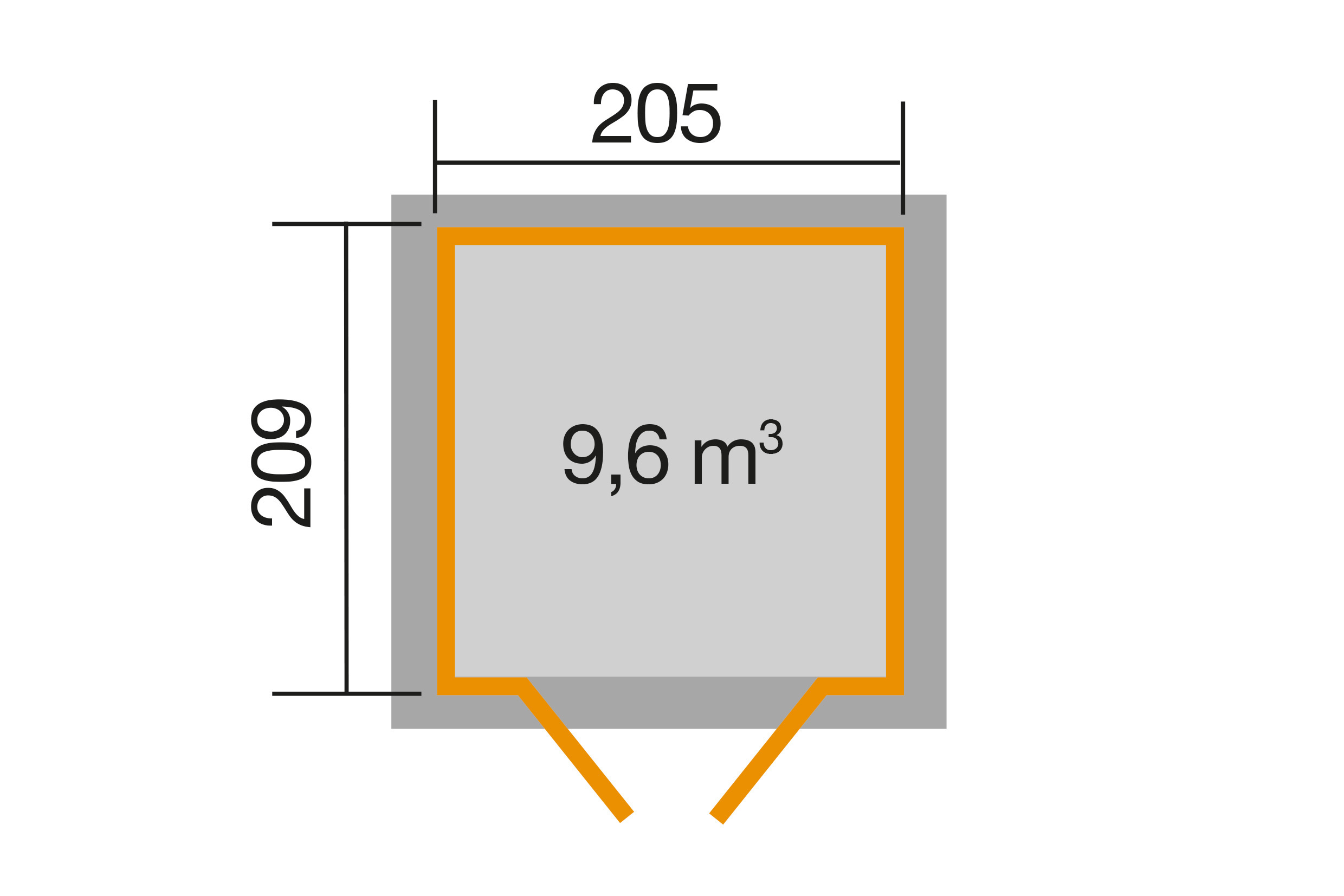 weka Gartenhaus 265 Gr. 2,  21 mm, grau, DT/4 Ober
