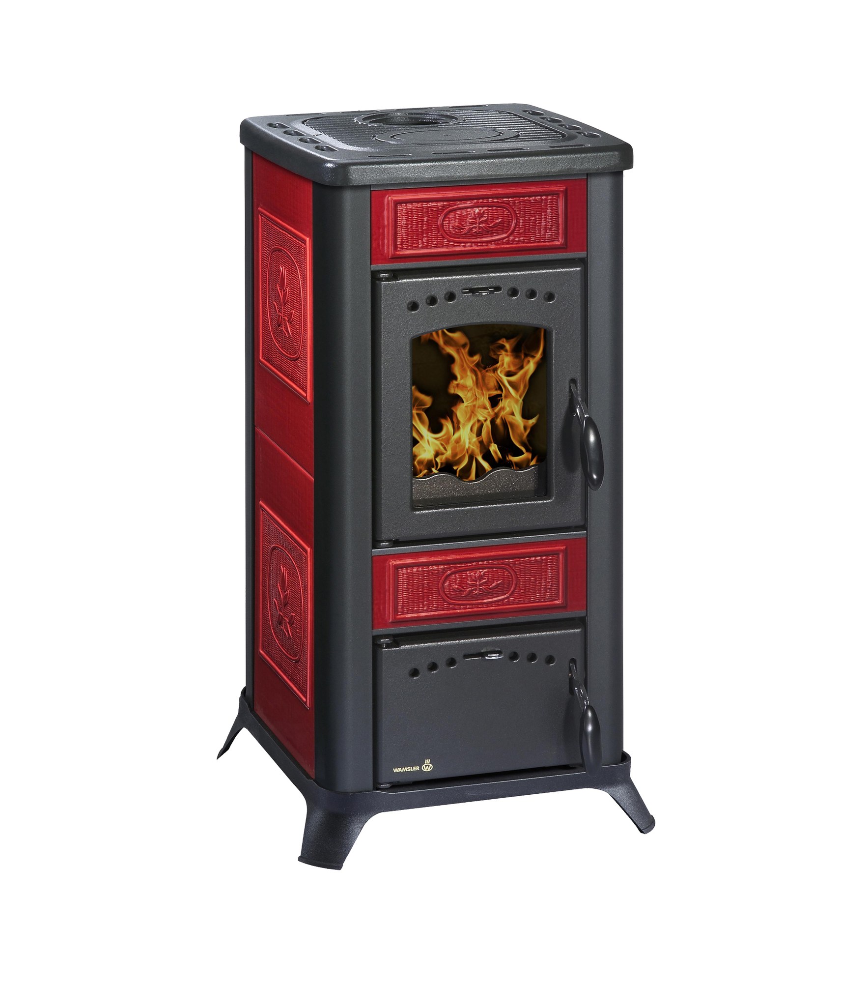 Wamsler Kaminofen Romantik II Keramik bordeaux 5,6 kW
