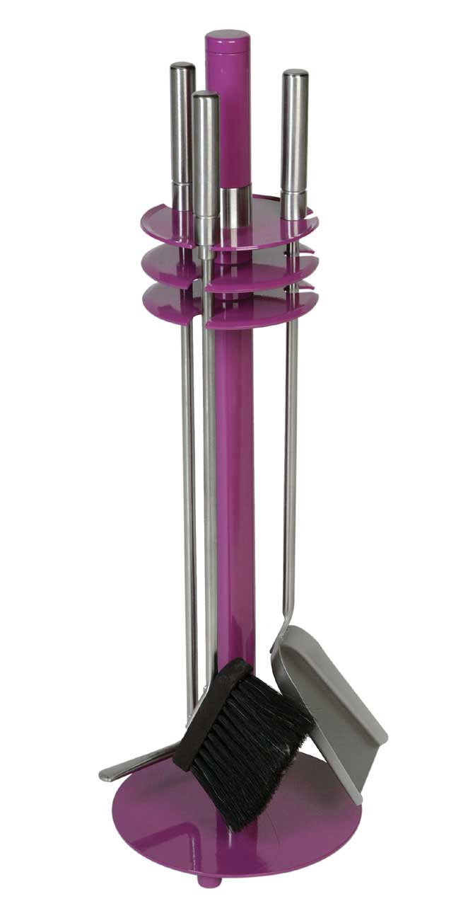 Kaminbesteck / Kamingarnitur Lienbacher 3-teilig violett 65cm