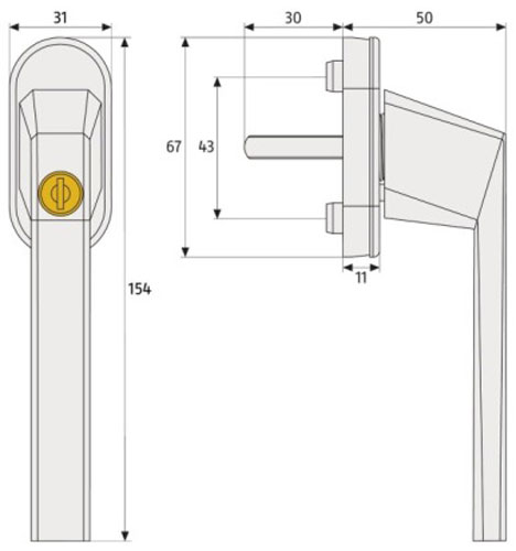 ABUS Fenstergriff abschließbar FG110 weiß