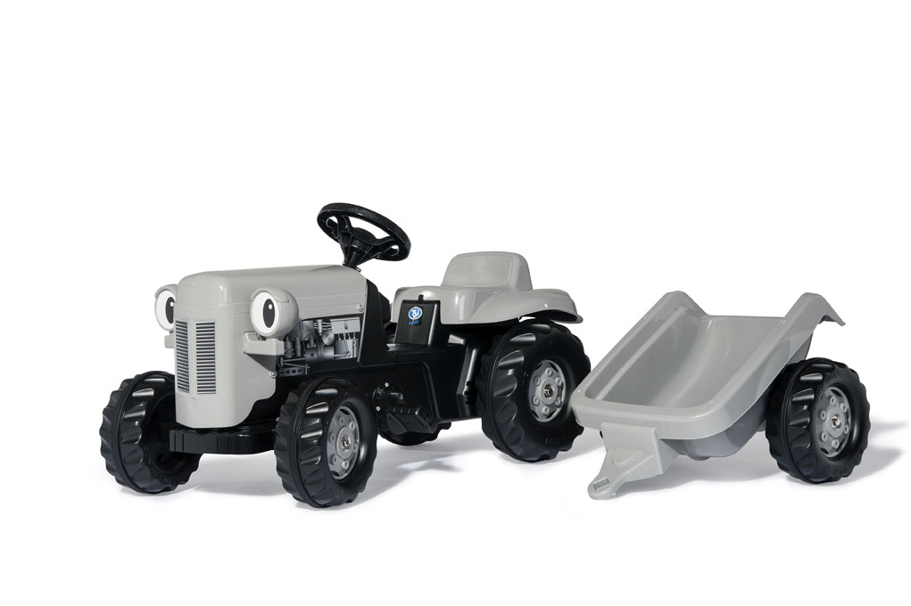 Trettraktor rolly Kid Little Grey Fergie mit Anhänger - Rolly Toys