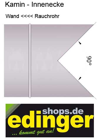 Wandfutter einfach 90° gewinkelt Innen-Eck Ø150mm