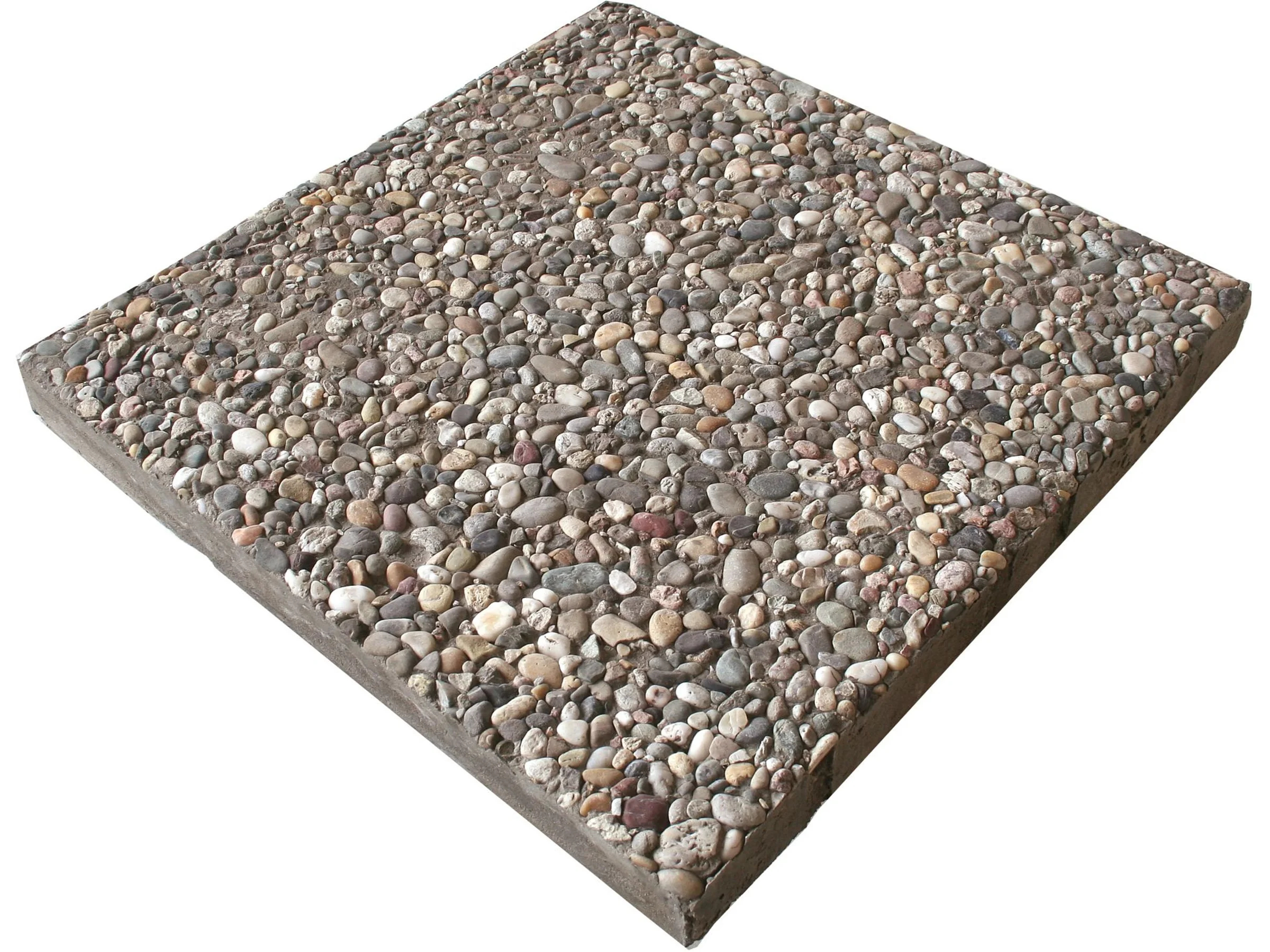 Waschbetonplatte Buntkies 50 cm x 50 cm x 4 cm