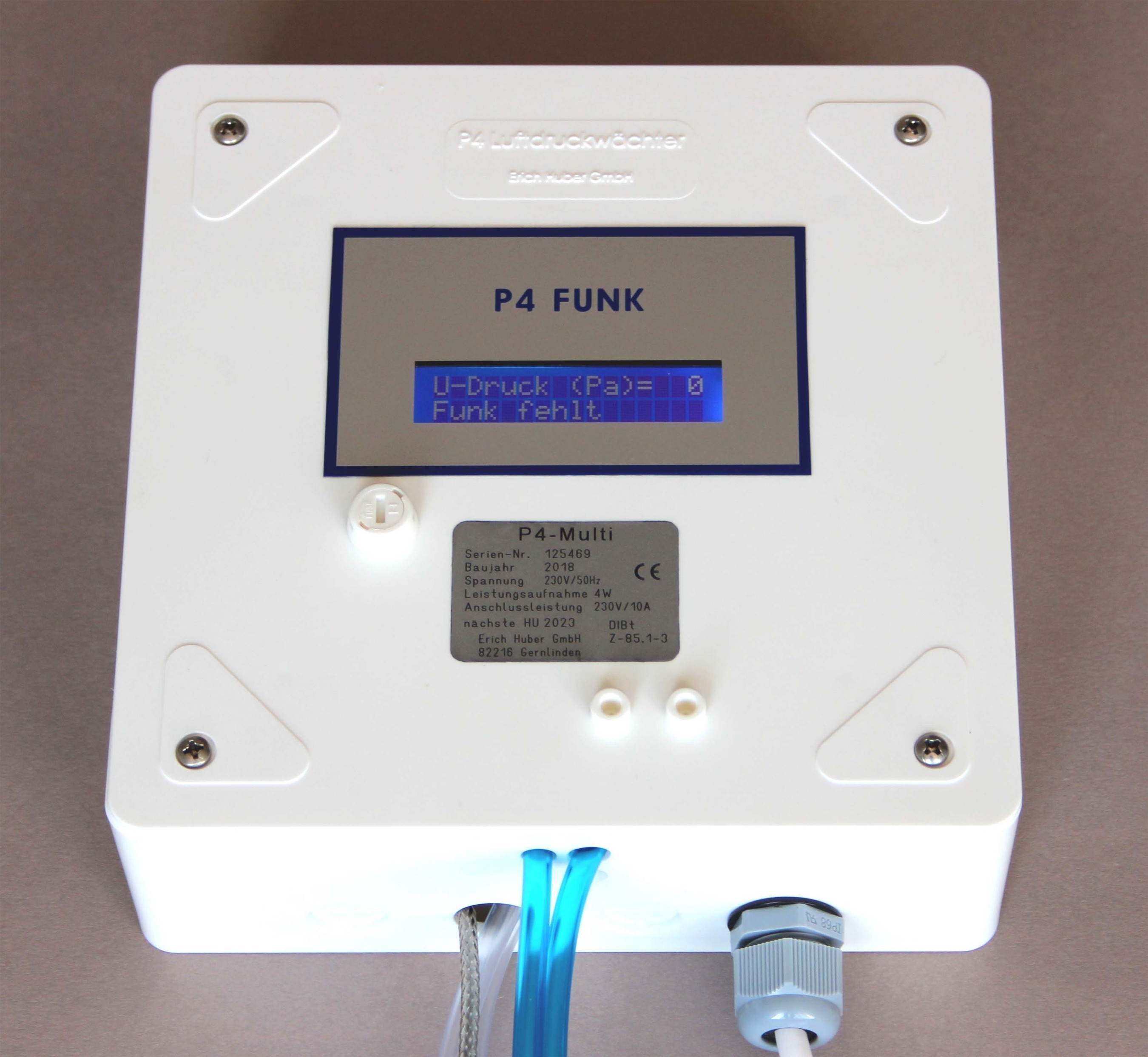 Luftdruckwächter P4 Funk Set Aufputz Erich Huber mit LC Display