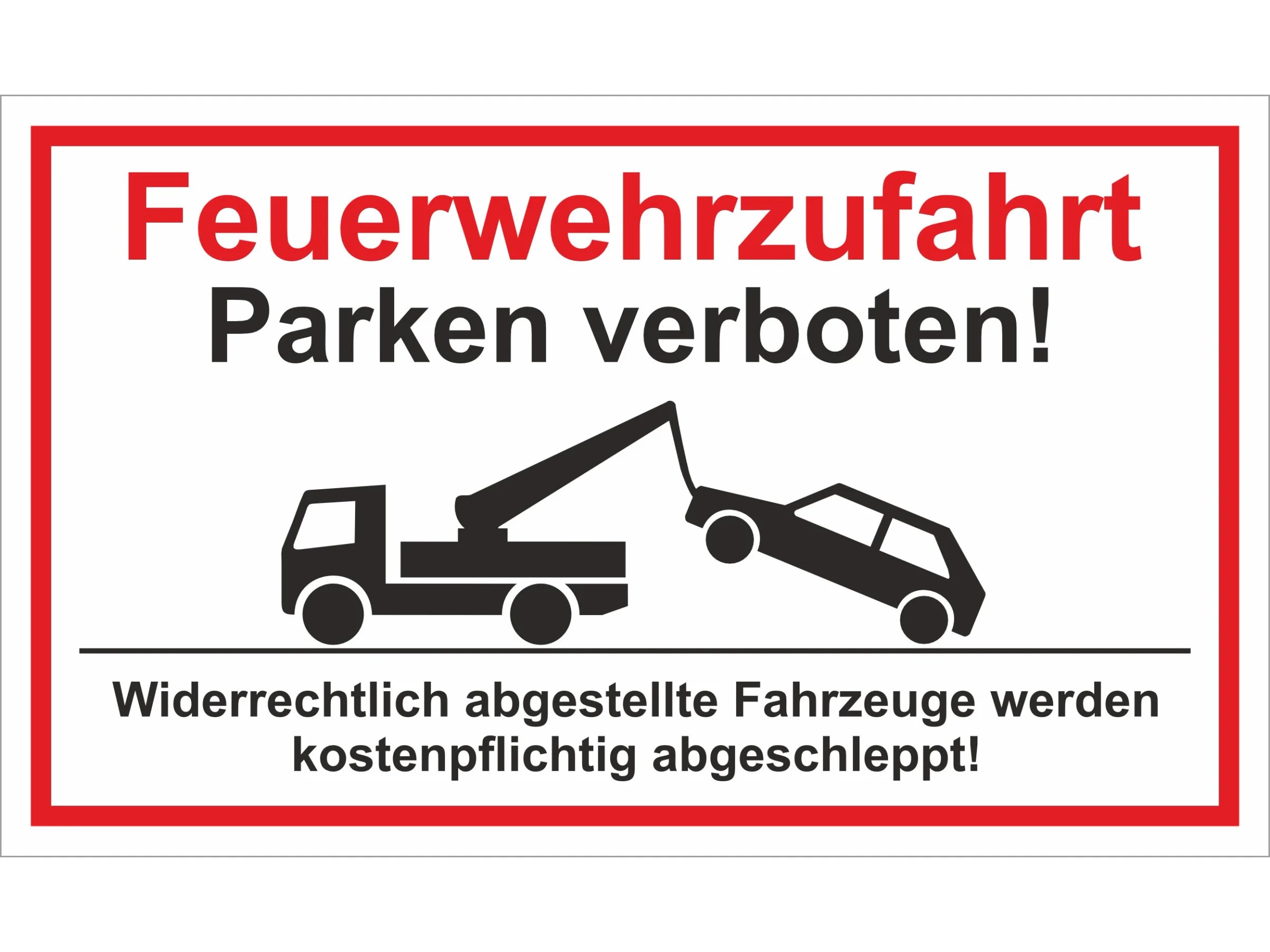 Warn- und Hinweissschild: Feuerwehrzufahrt 25 x 15 cm