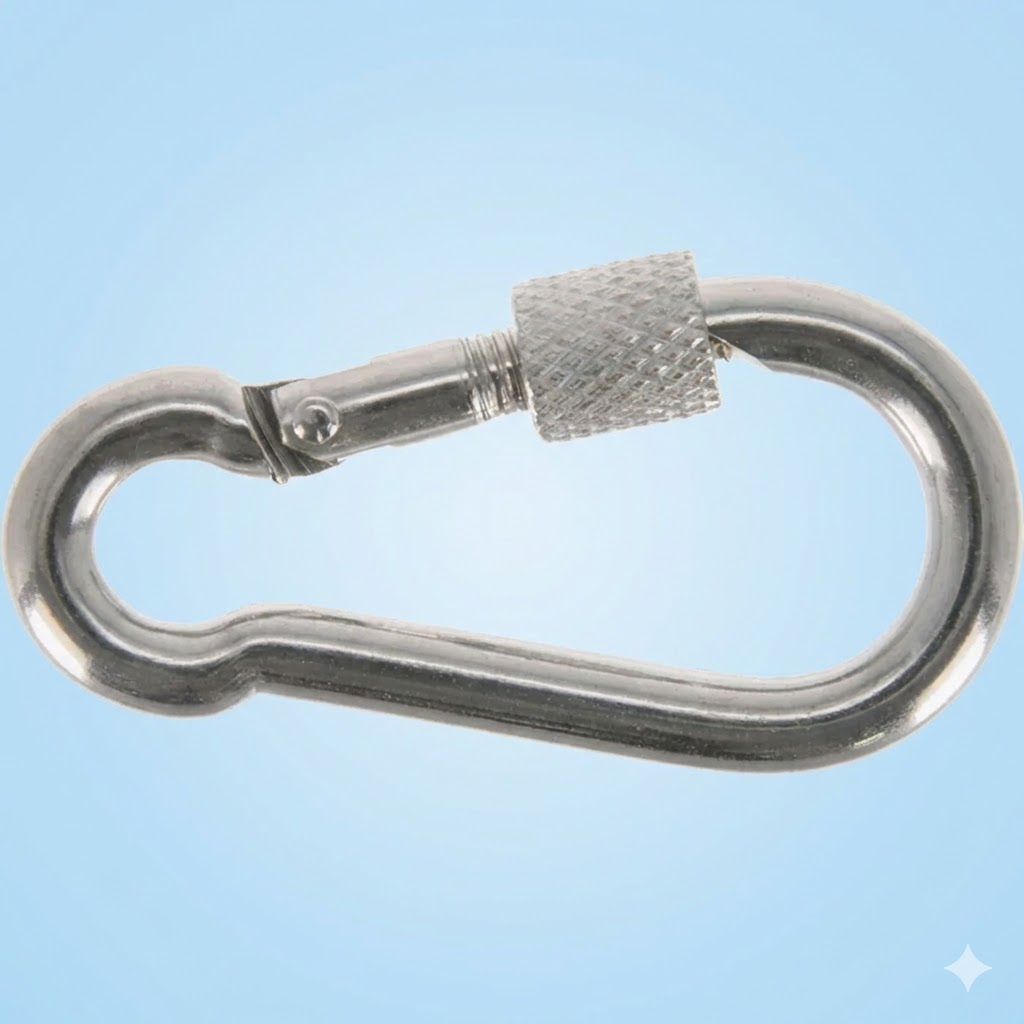 Dörner + Helmer Edelstahl-Karabiner 60 mm – mit Schraubsicherung