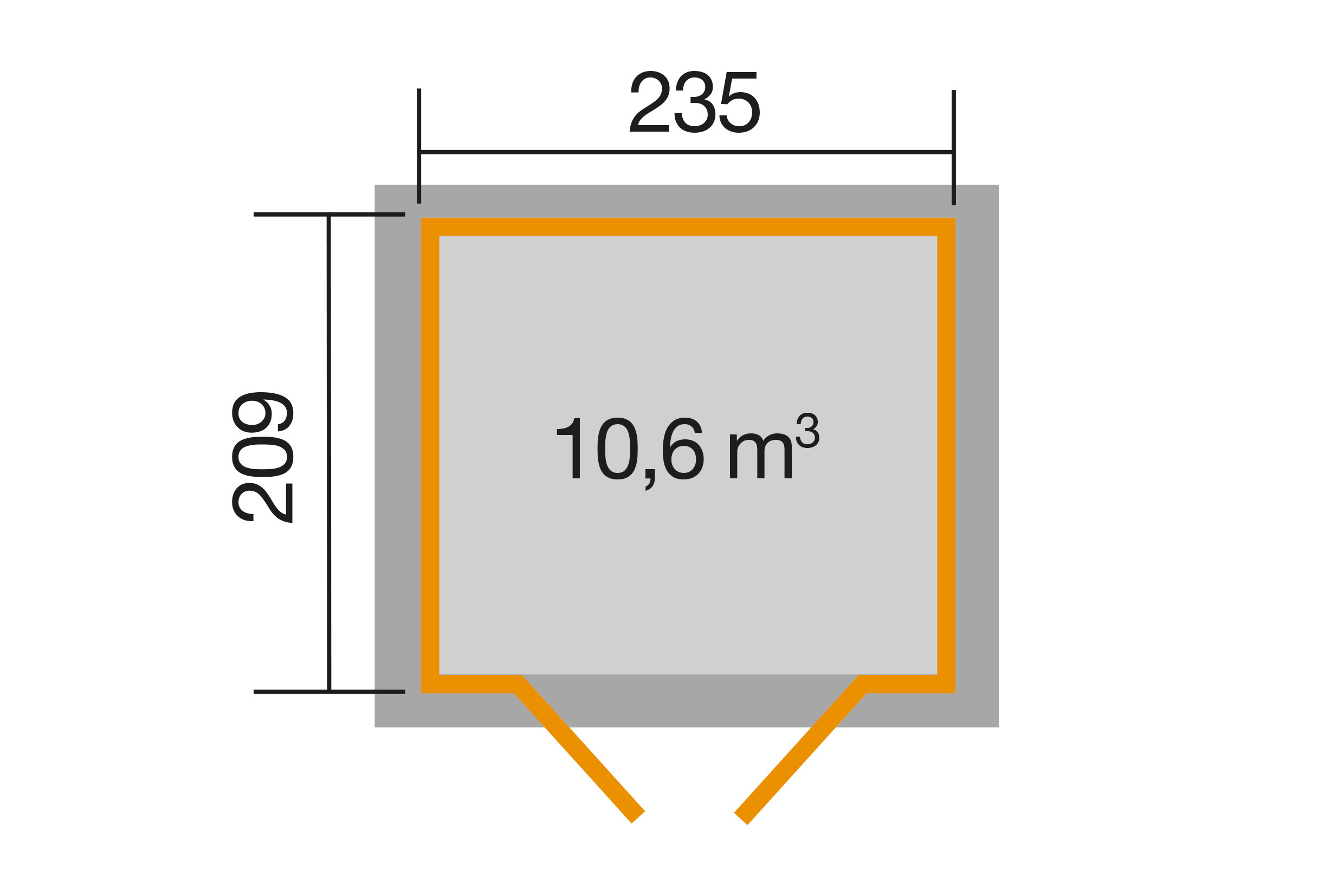 weka Gartenhaus 264 Gr. 1, 21 mm, rot, DT/OL