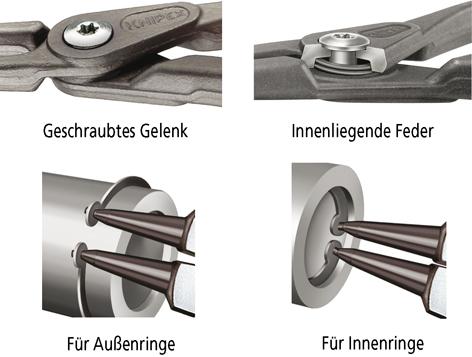 Präz.Sicherungsringz.-Set4-tlg. Knipex