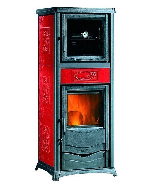 Kaminofen La Nordica Thermo Rossella Plus forno wasserf. rot 11,1kW