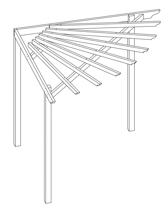 Eckpergola kesseldruckimprägniert 240x240x220cm