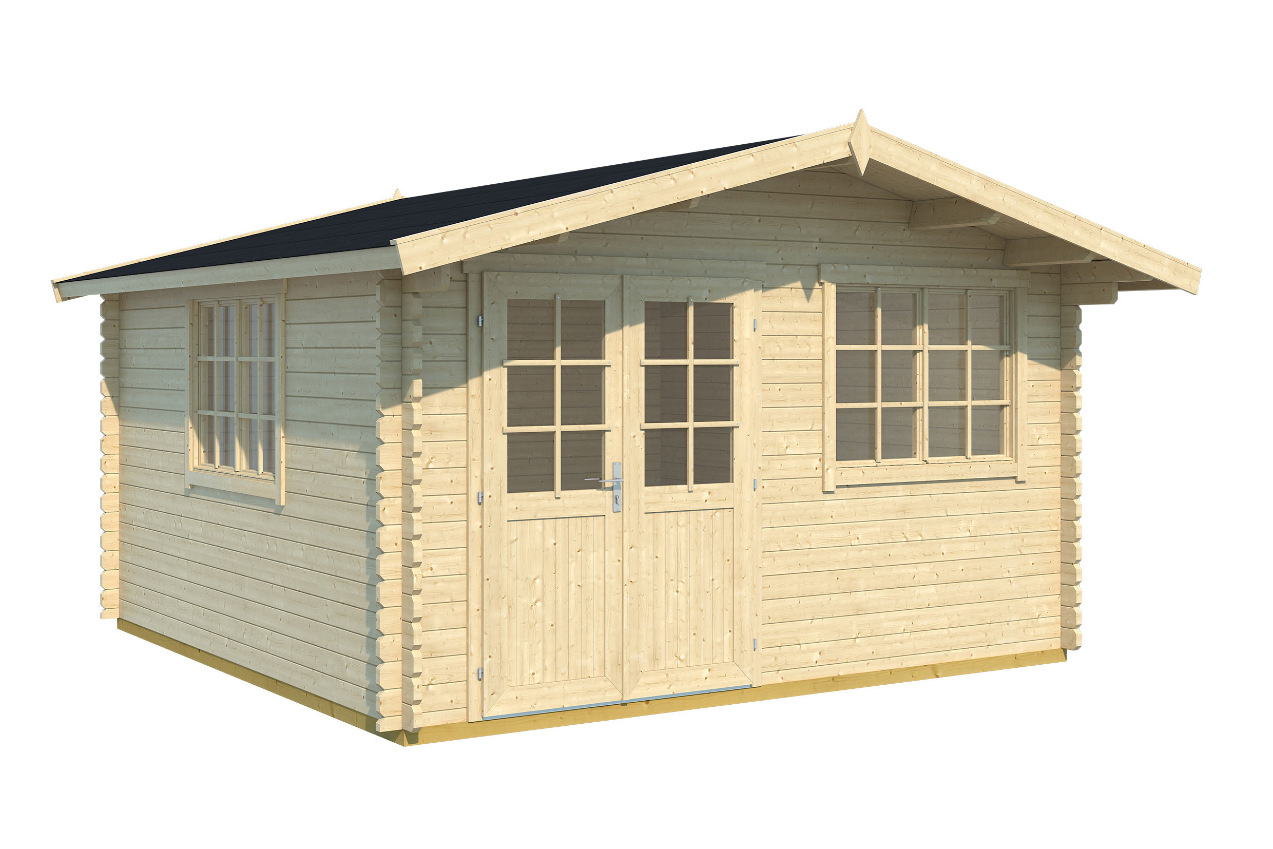Gartenhaus 401 Gr.2, natur, 40 mm, V70, DT, 2 DF,