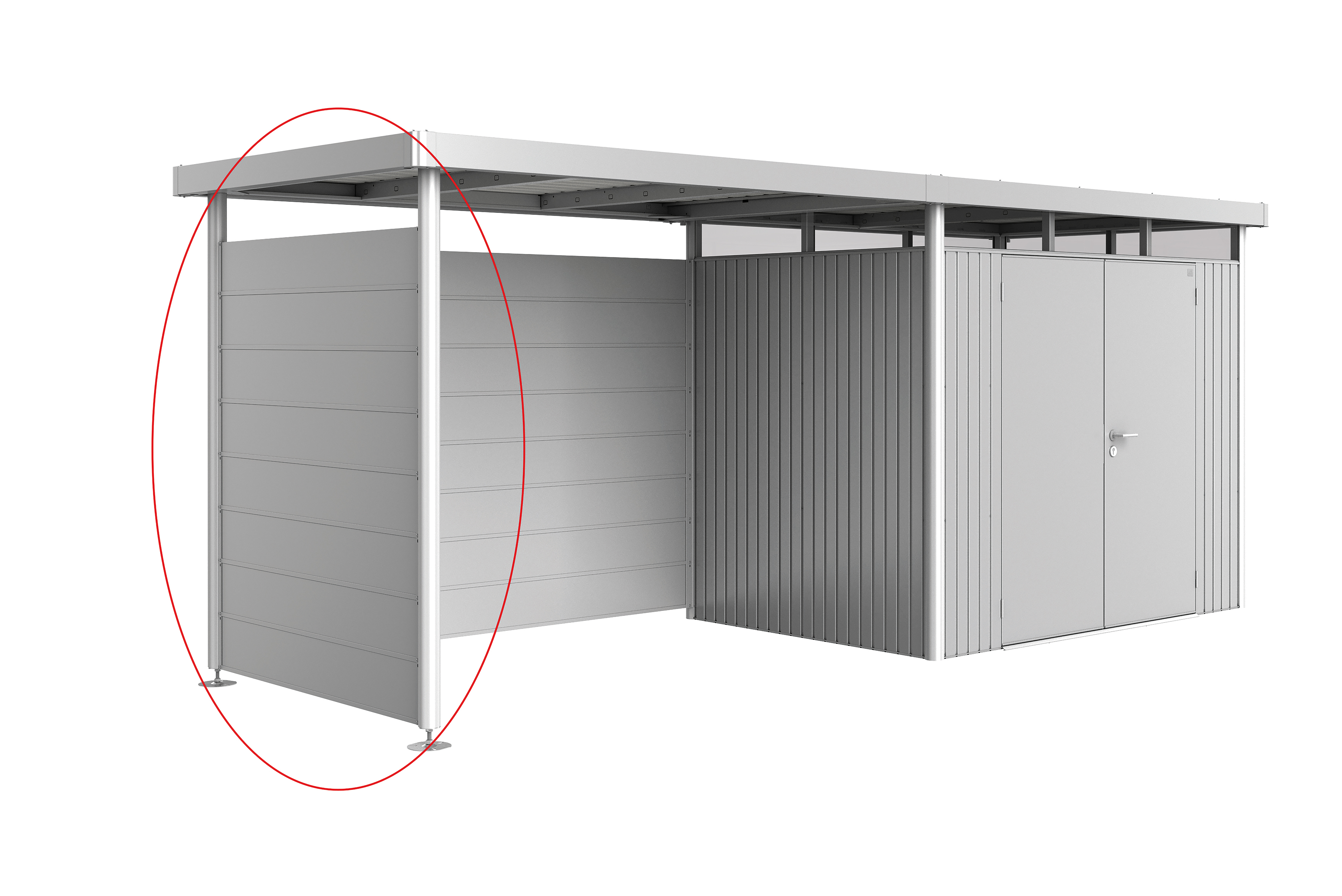 Biohort Seitenwand für Seitendach S und L für HighLine H2 silber