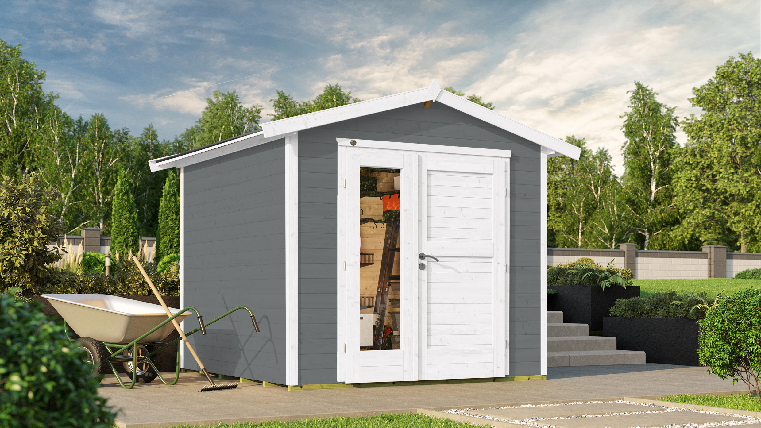 weka Gartenhaus 224 A Gr. 2 grau, 21 mm