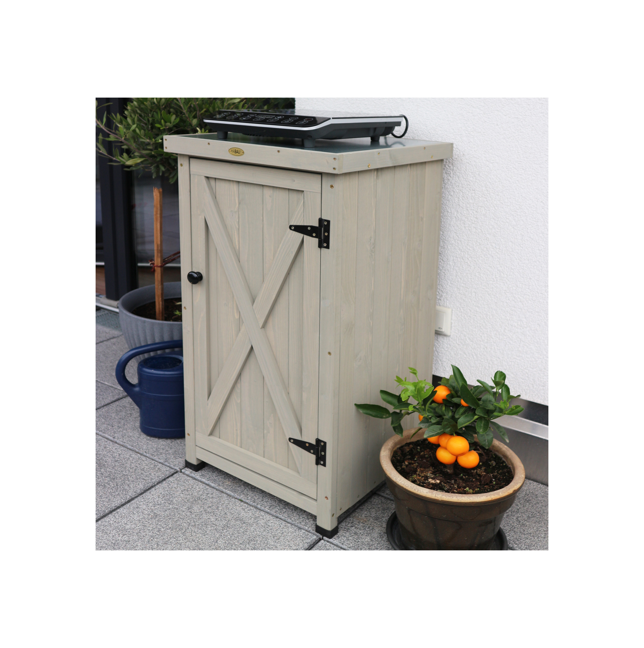 HABAU Gartenschrank Kompakt grau 45x45x91cm