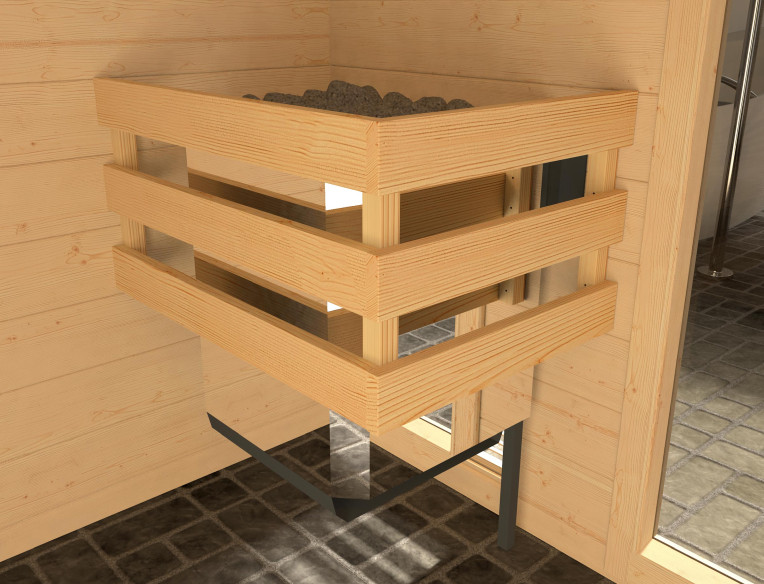 Weka Massivholz Element Sauna KEMI 7,5 kW OS Gr. 1