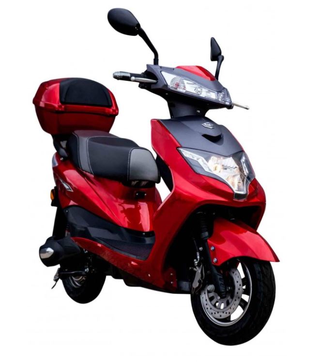 Elektroroller 45Km/h Adler 2.0- BG 60 V Batterie 20AH rot/schwarz