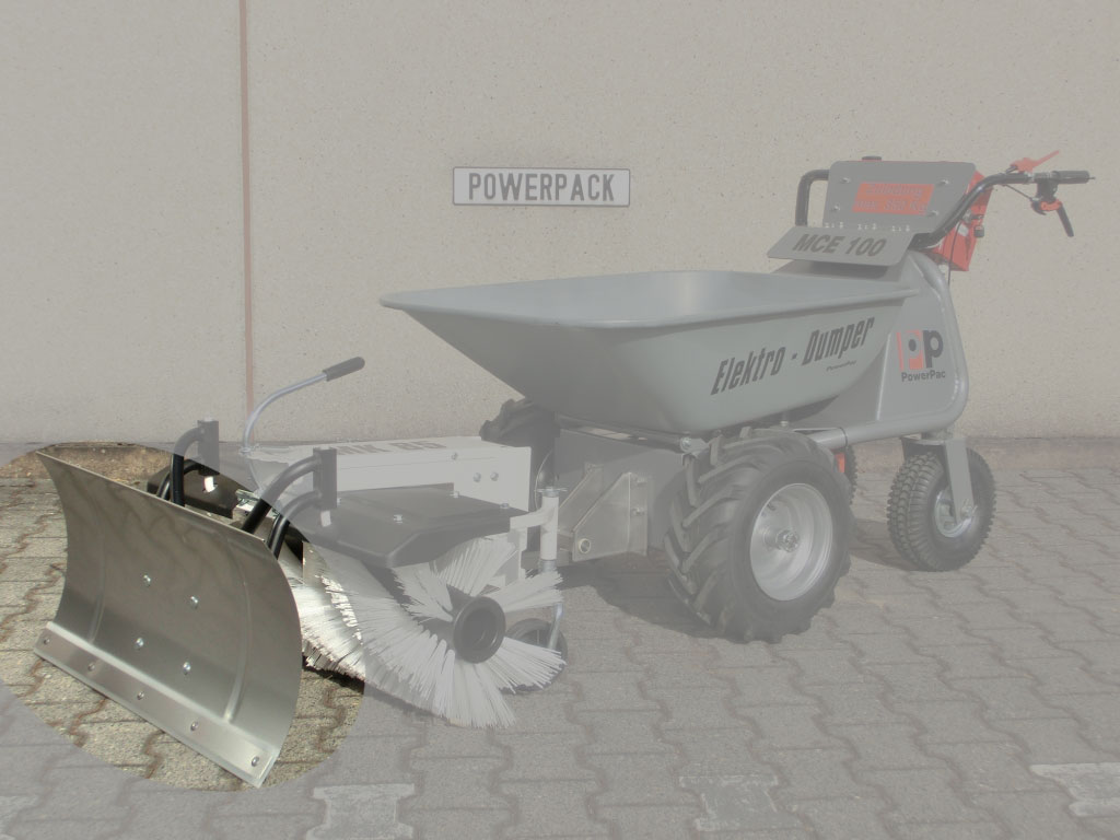 Powerpac Schneeschieber / Schneeschild Edelstahl für Kehrbesen MCE400