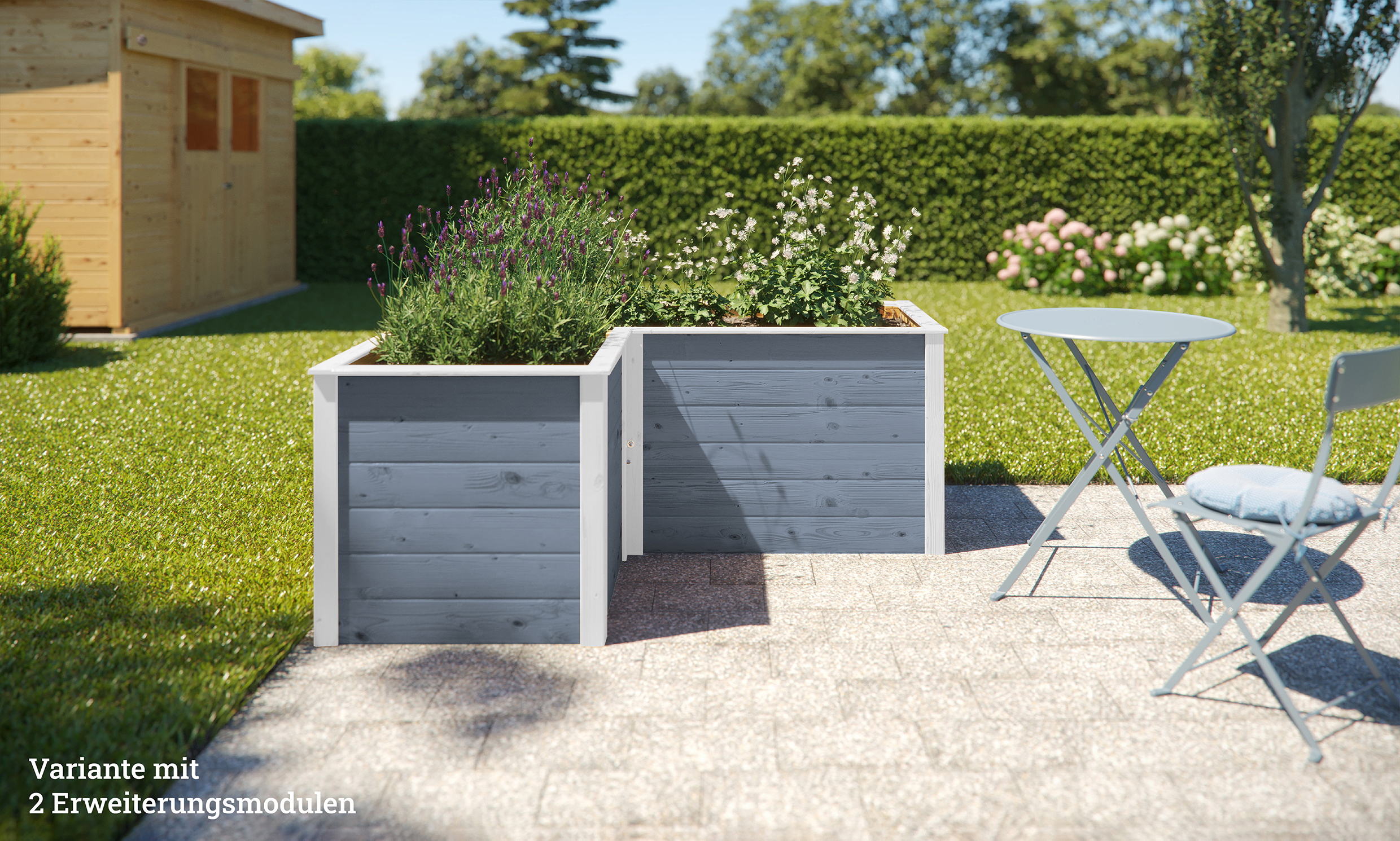 weka Ergänzungssatz Hochbeet Modular, 21 mm, grau