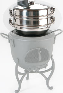Dampfkochtopf / Aufsatztopf für Vulkan/Krakatau Edelstahl Ø36cm
