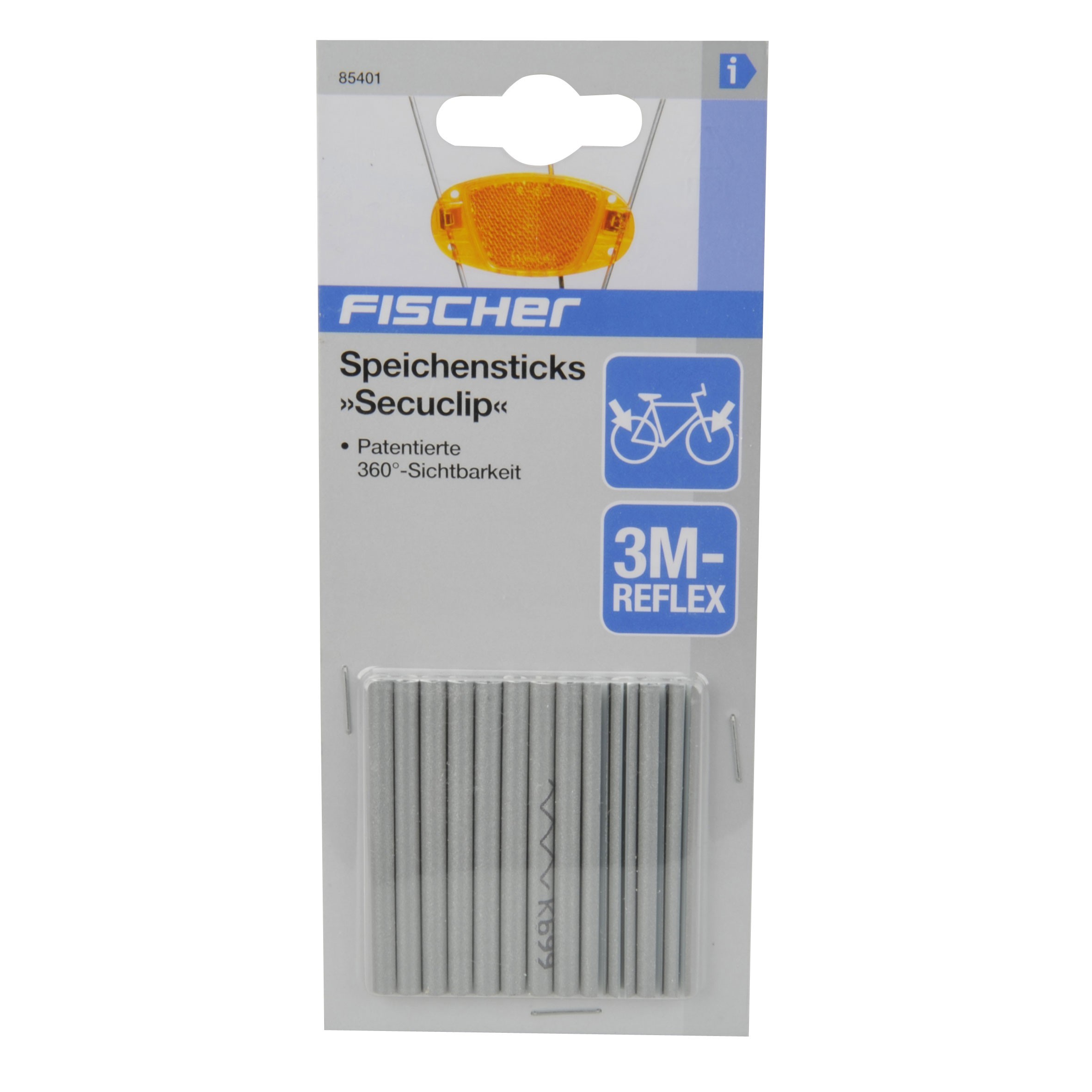 Fischer Fahrrad Reflektoren / Speickensticks Secuclip 12 Stck