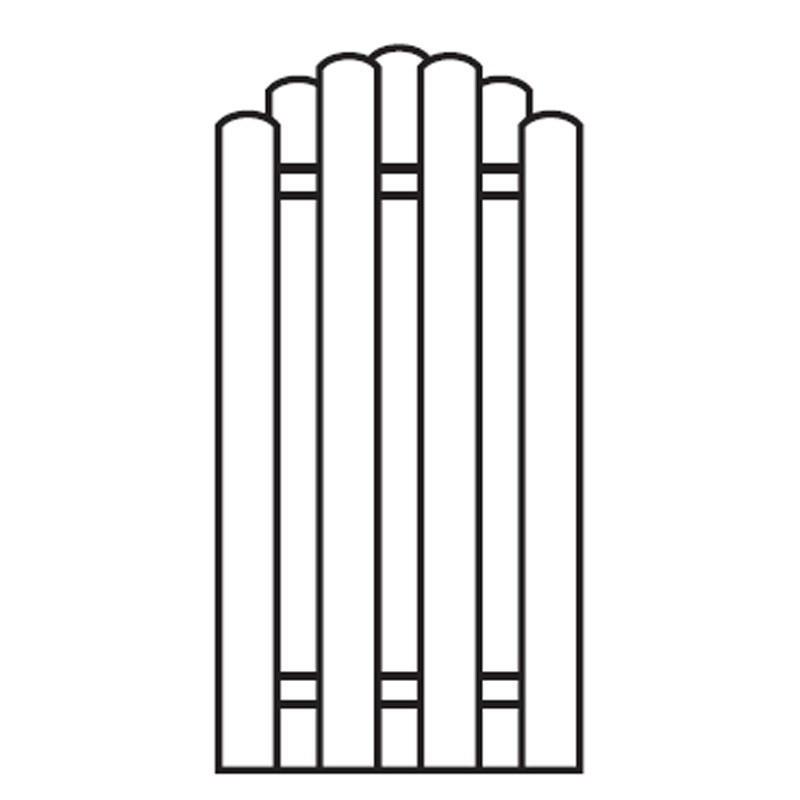 Sichtschutzzaun / Bohlenzaun-Element Bogen Holz kdi  90x180/160cm
