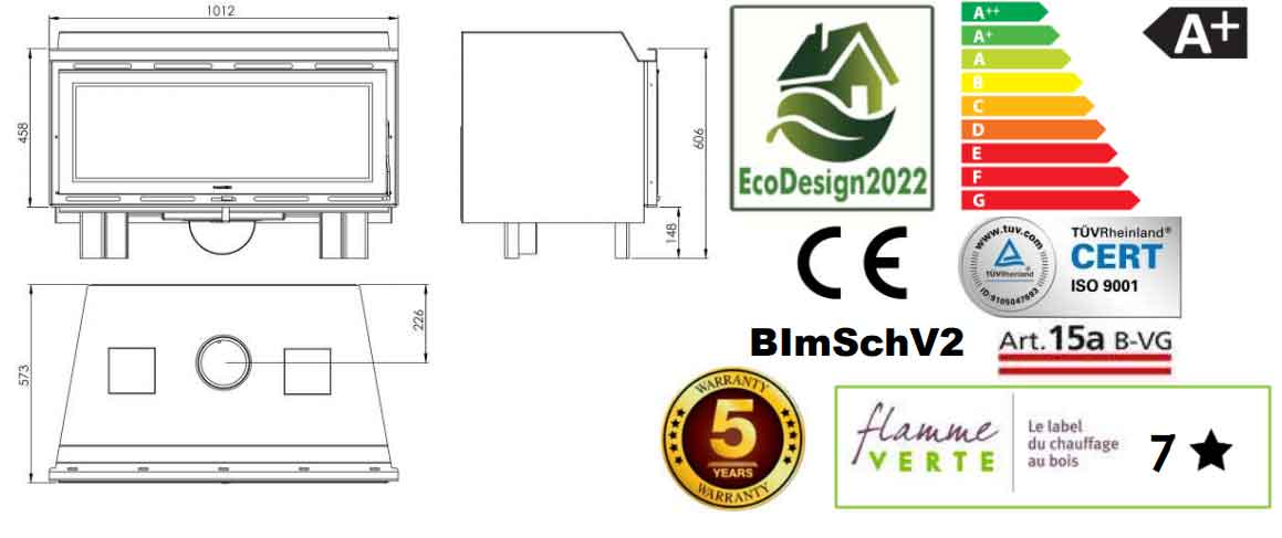Panadero Kaminofeneinsatz C-101-S EcoDesign 8,9 KW