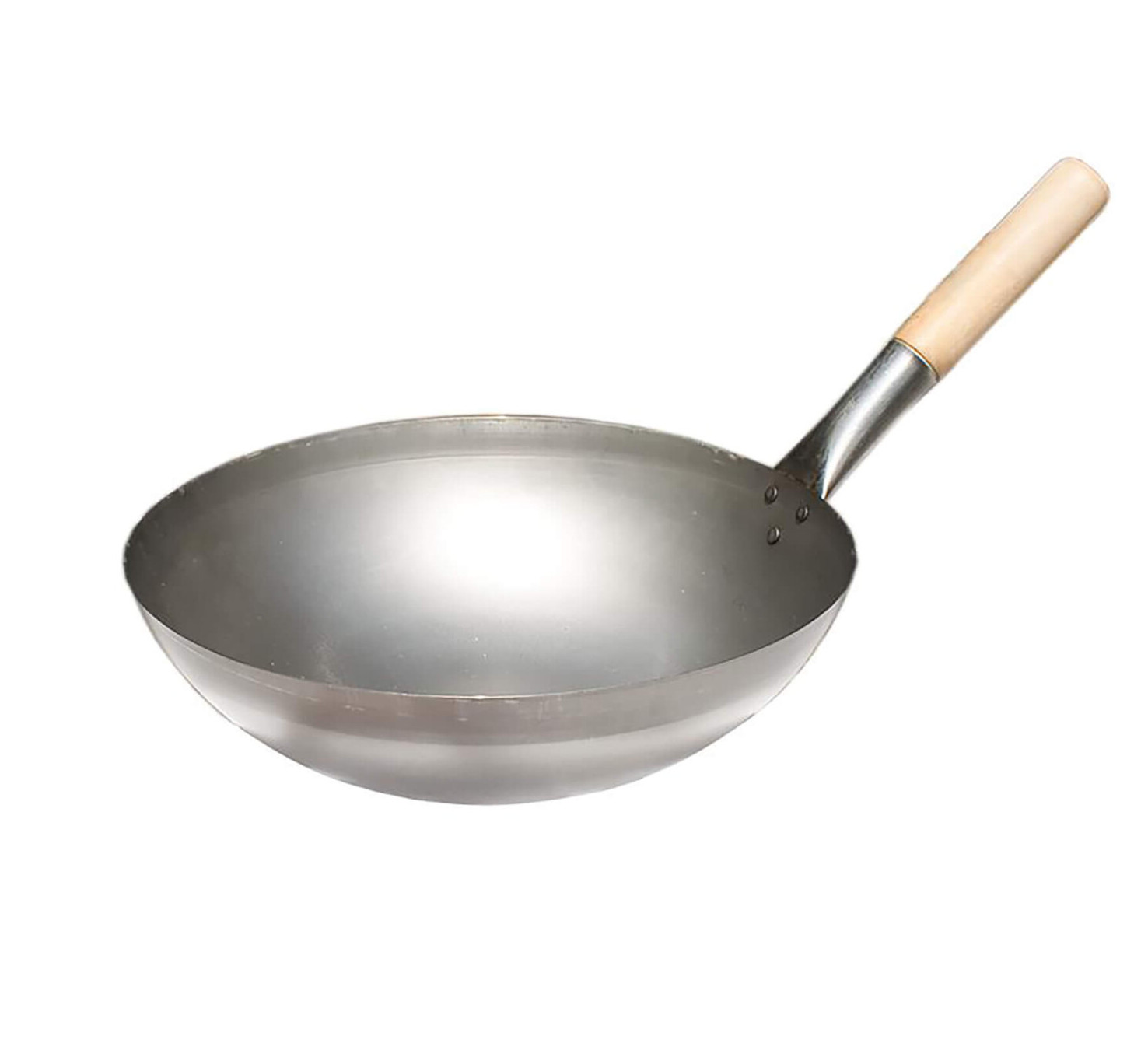 Paella World Edelstahl Wokpfanne mit Holzgriff, Ø 33 cm