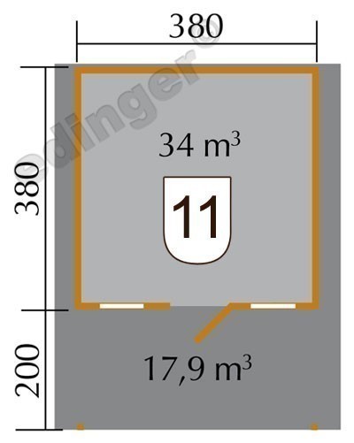 weka Gartenhaus 135 A Gr.2, 45 mm, V200, ET, 2 EF