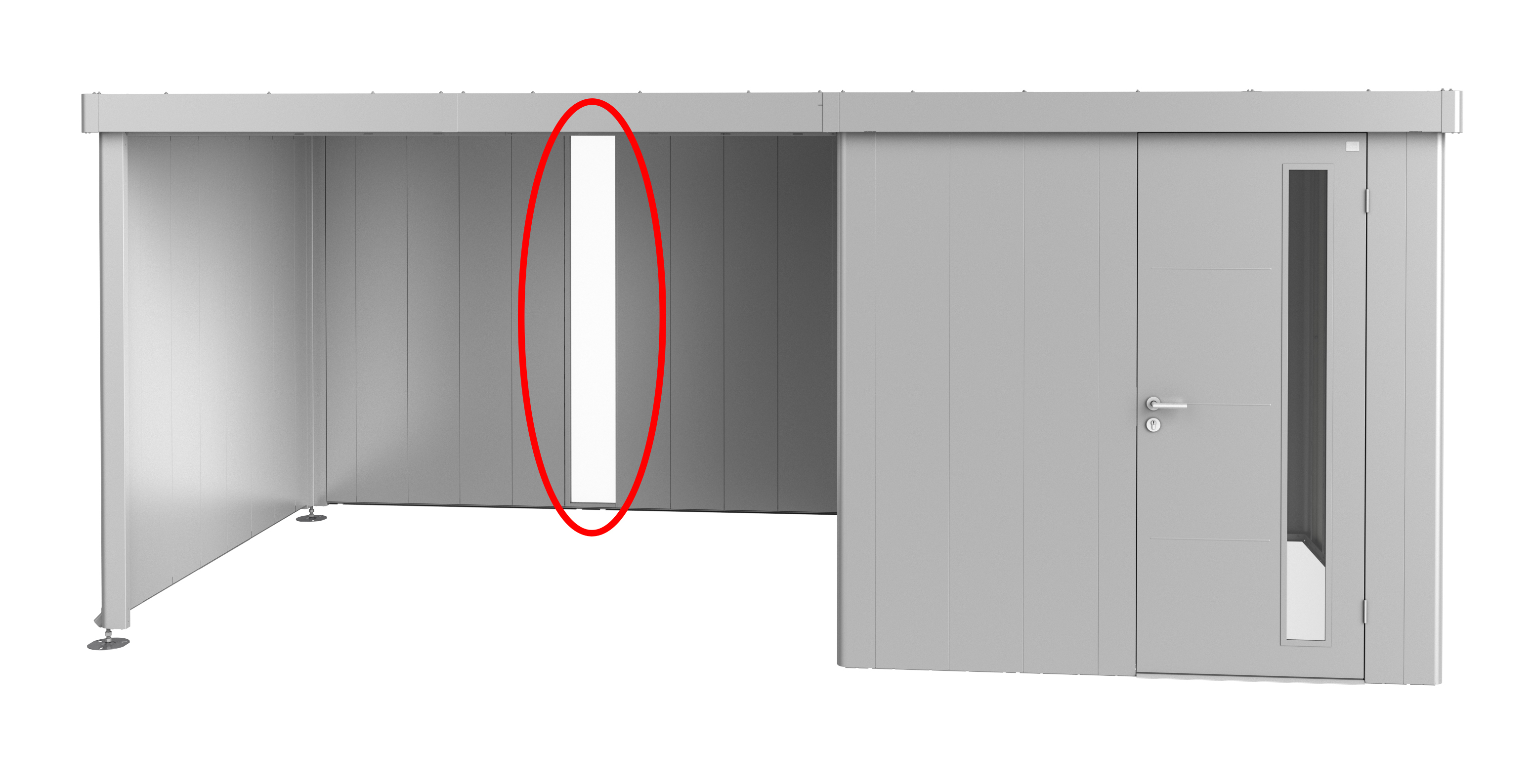 Biohort Lichtpaneel zu Seitendach für Gerätehaus Neo silber 2A-4D