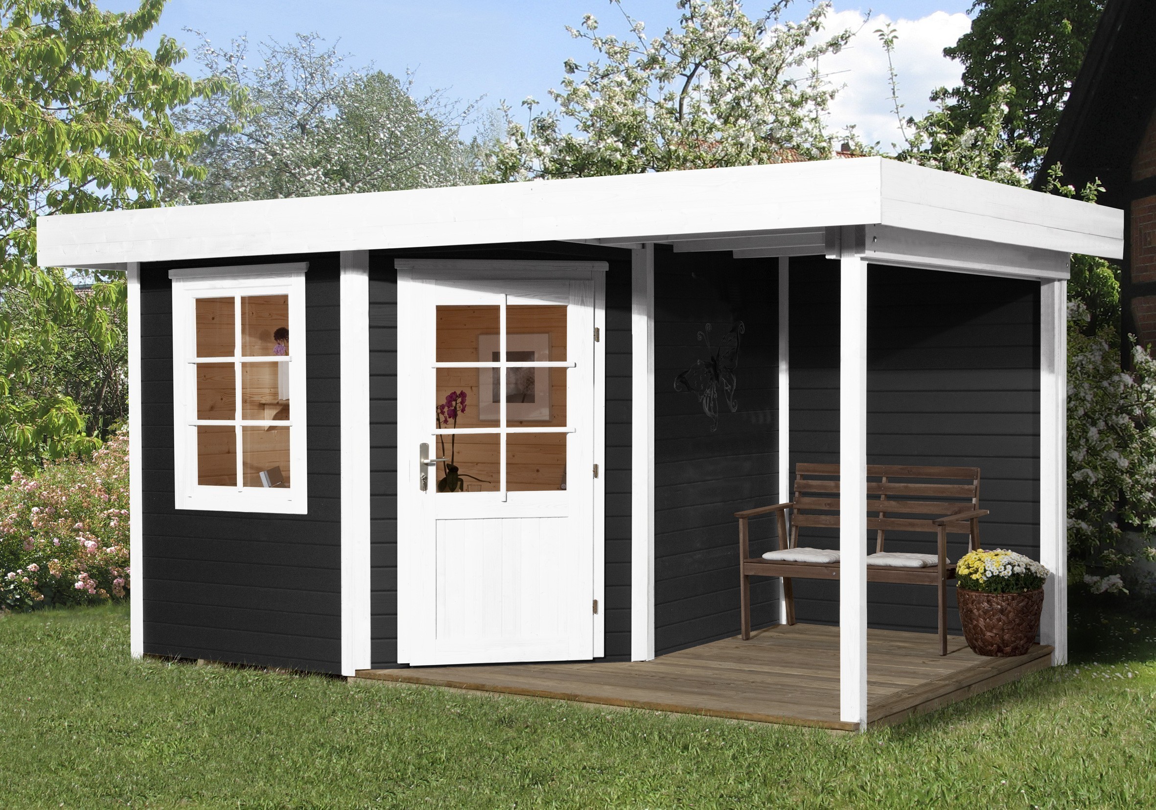 weka Designhaus 213 A Gr.2, 5-Eck, anthrazit, 28 m