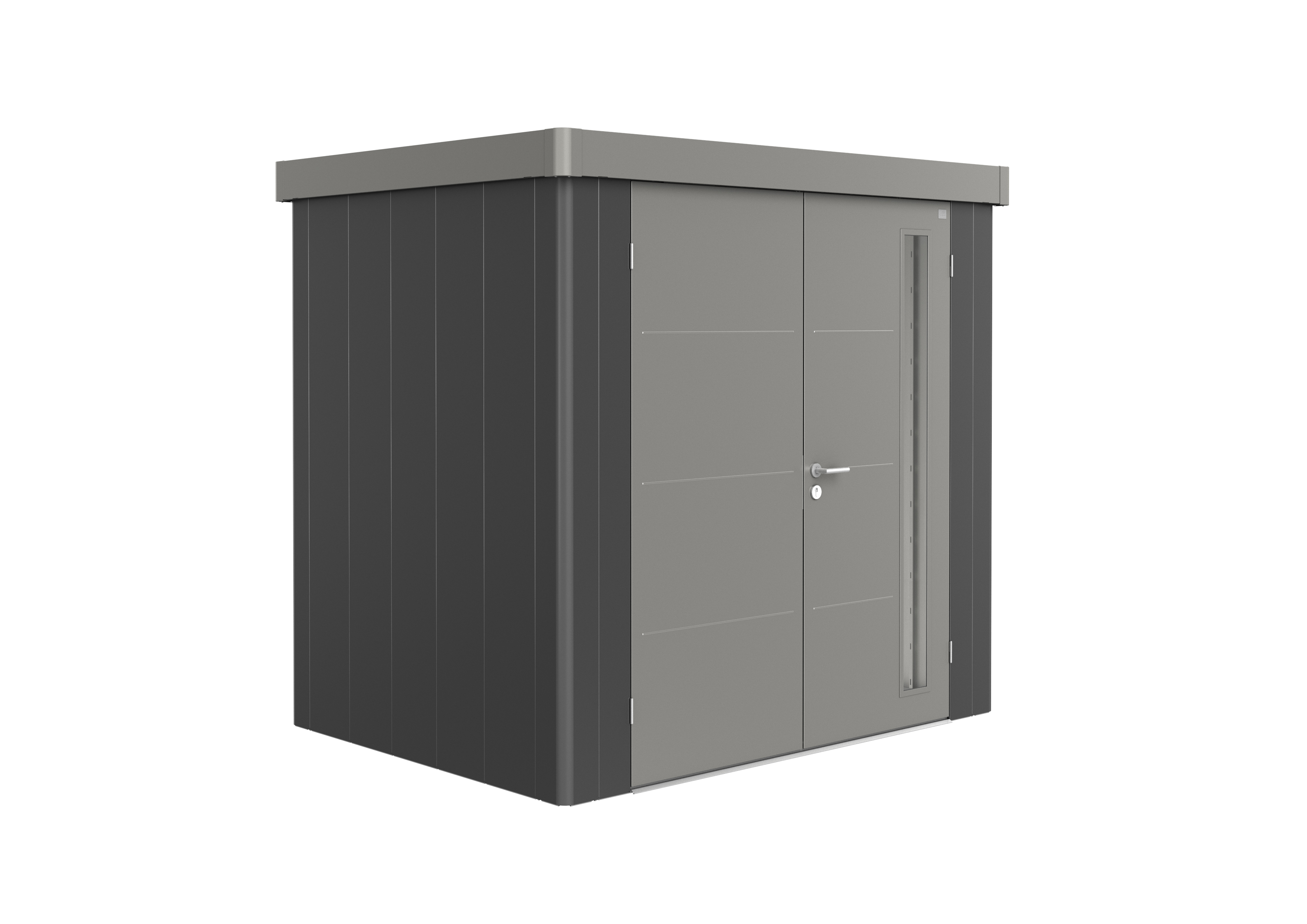 Biohort Gerätehaus Neo 1B Variante 3.2 Doppeltür dunkelgrau quarzgrau