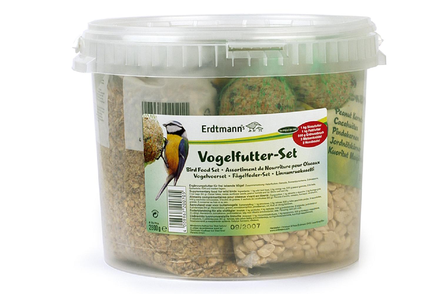 Vogelfutter - Set im Kunststoff Eimer
