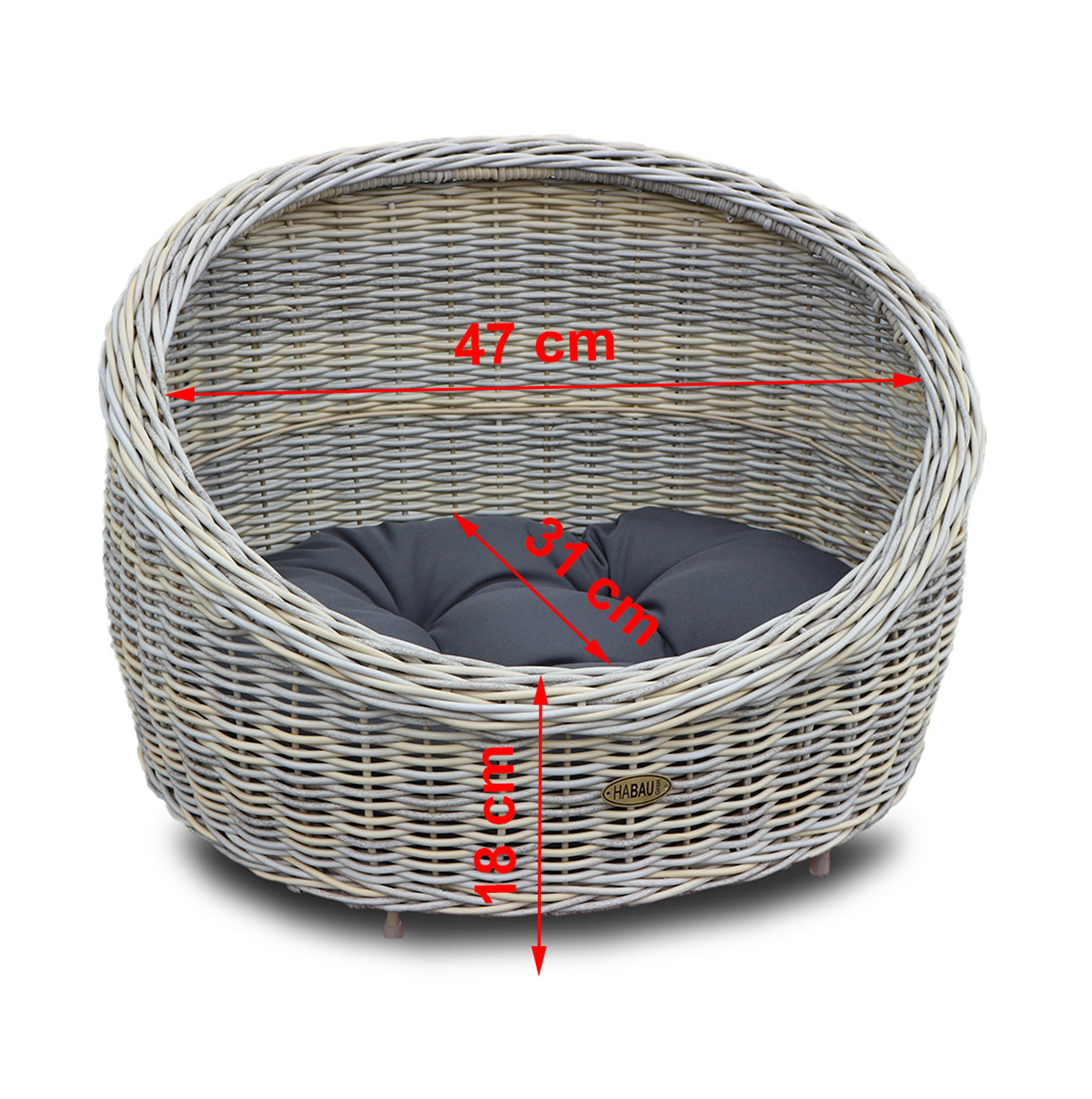HABAU Katzensofa Hundesofa mit Kissen 53x36x40cm